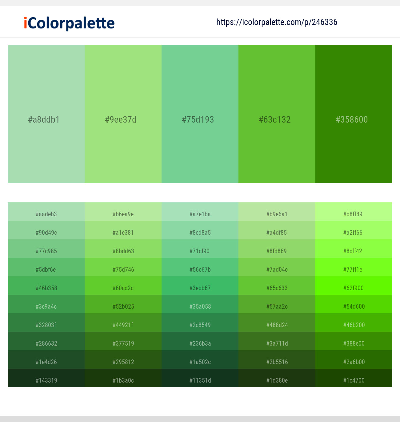 green color chart