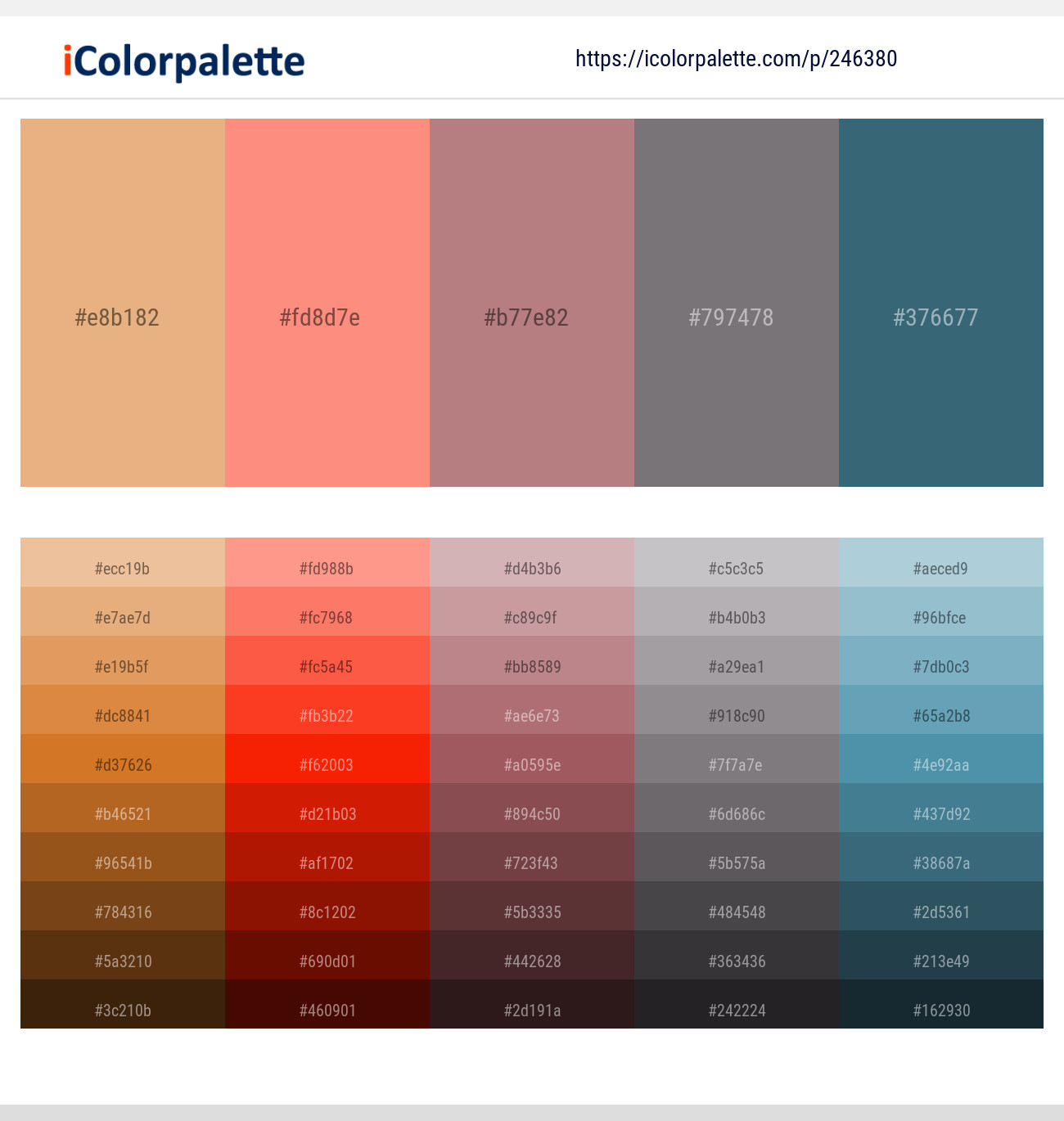 Gold Sand – Vivid Tangerine – Brandy Rose – Fedora – Ming Color scheme