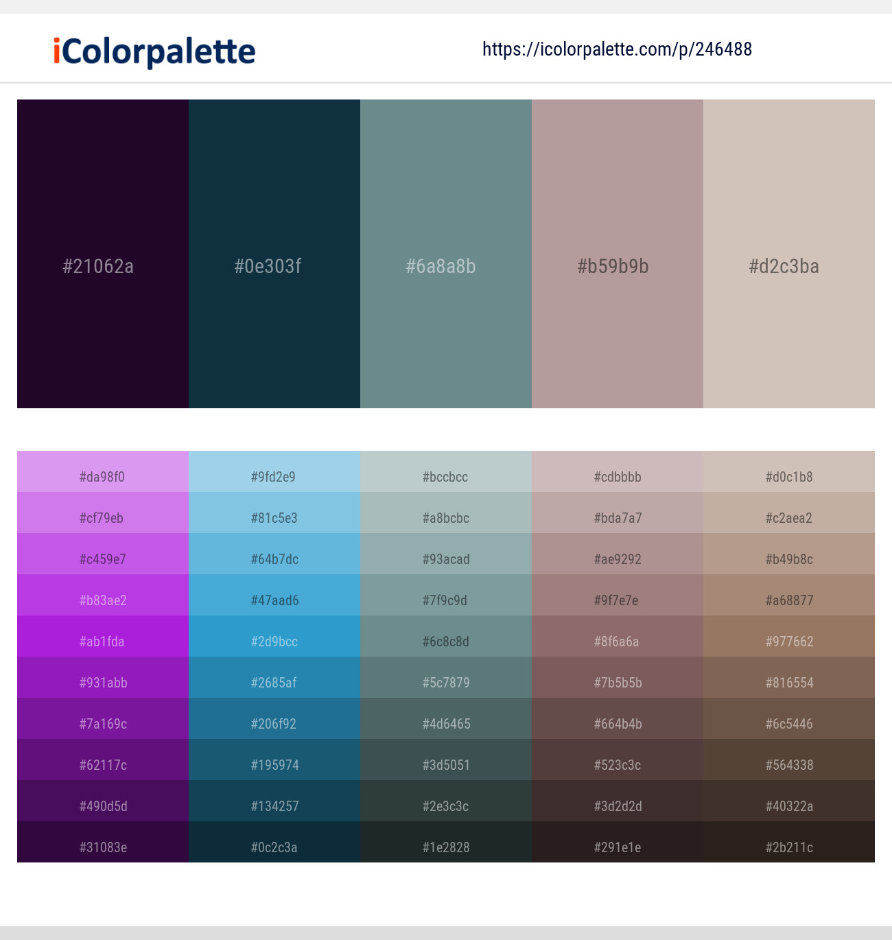 Violet – Elephant – Juniper – Thatch – Soft Amber Color scheme