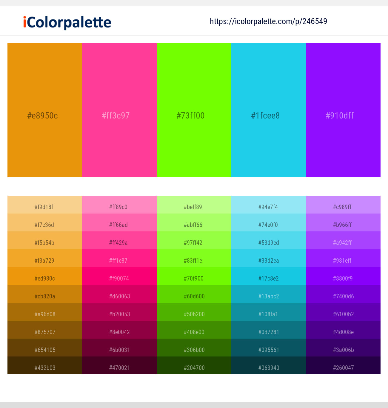 246549366 Bright Color Palettes