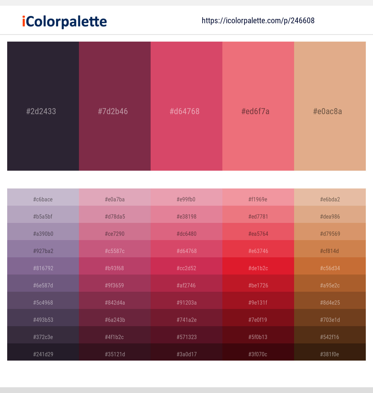 Bastille – Tawny Port – Cabaret – Froly – Tumbleweed Color scheme