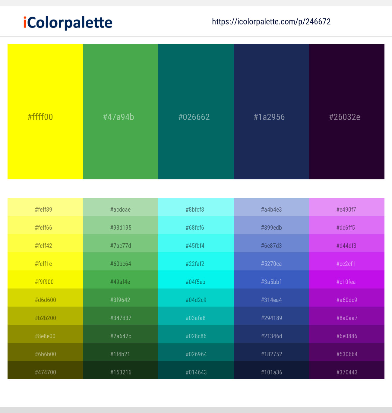 246672366 Bright Color Palettes