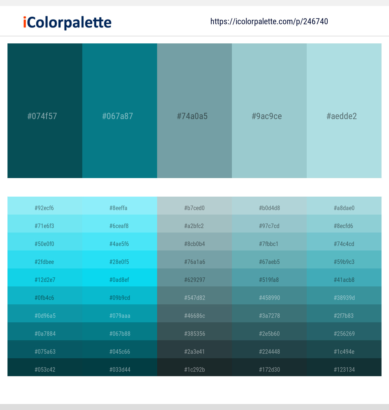 246740Deep Sea Green – Blue Lagoon – Gumbo – Sinbad – Powder Blue Color scheme
