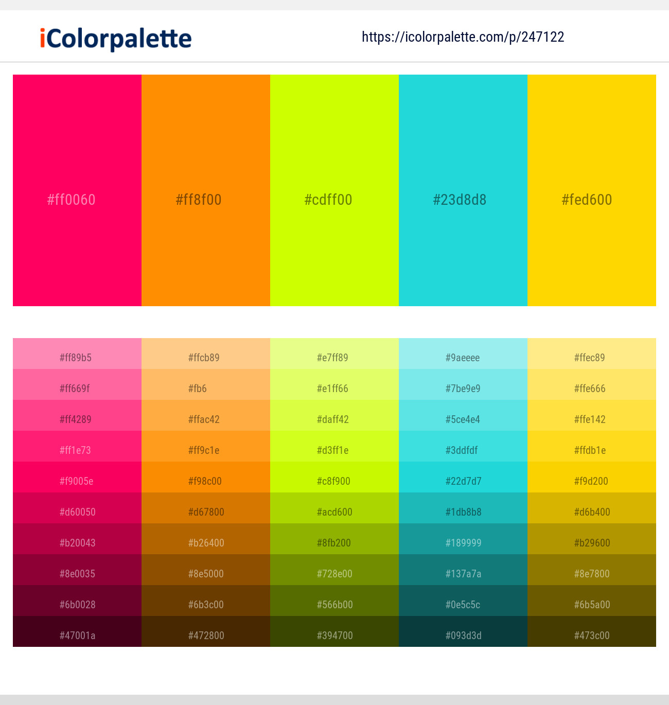 247122366 Bright Color Palettes