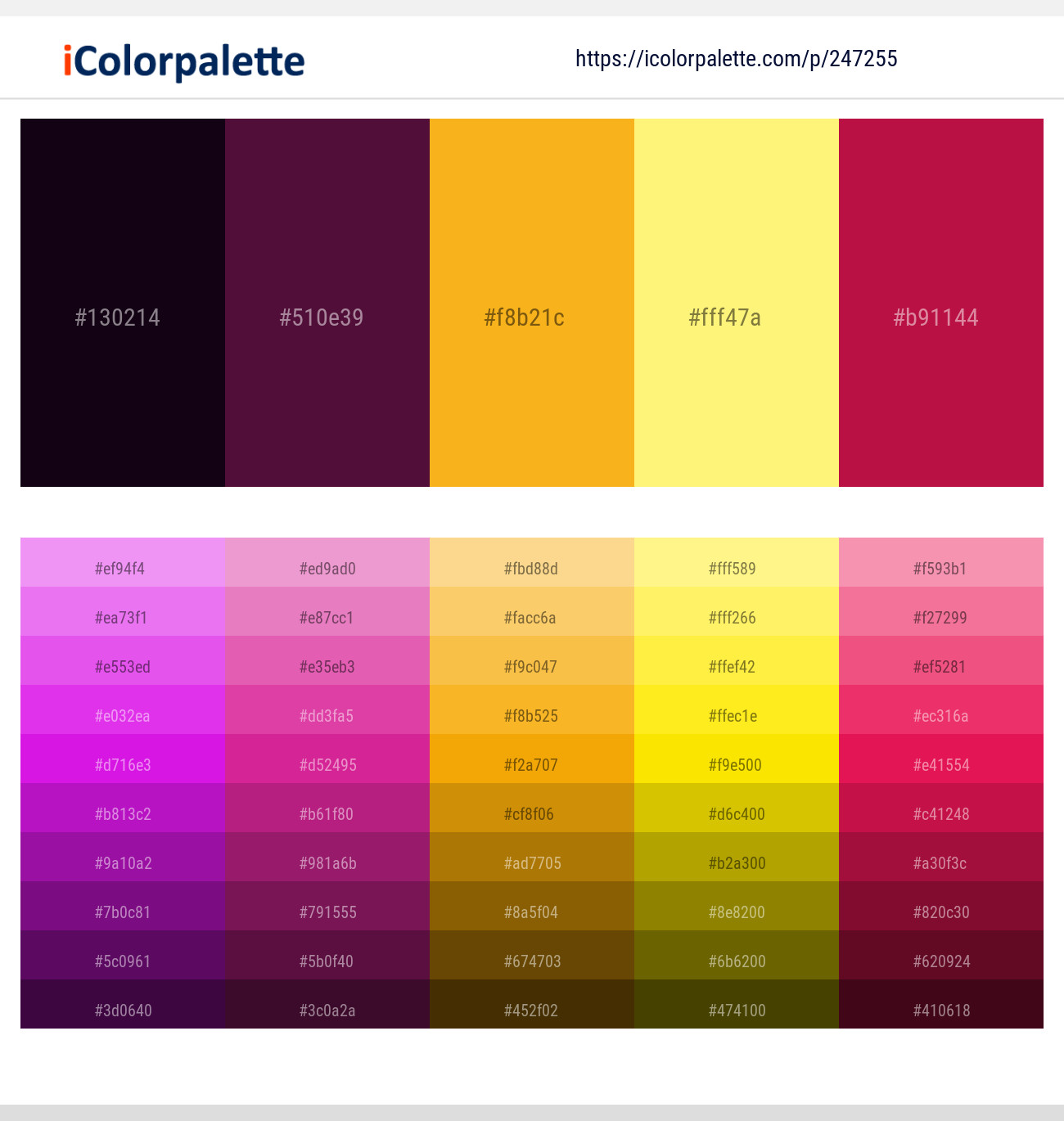 Jaguar – Loulou – Sun – Paris Daisy – Shiraz Color scheme