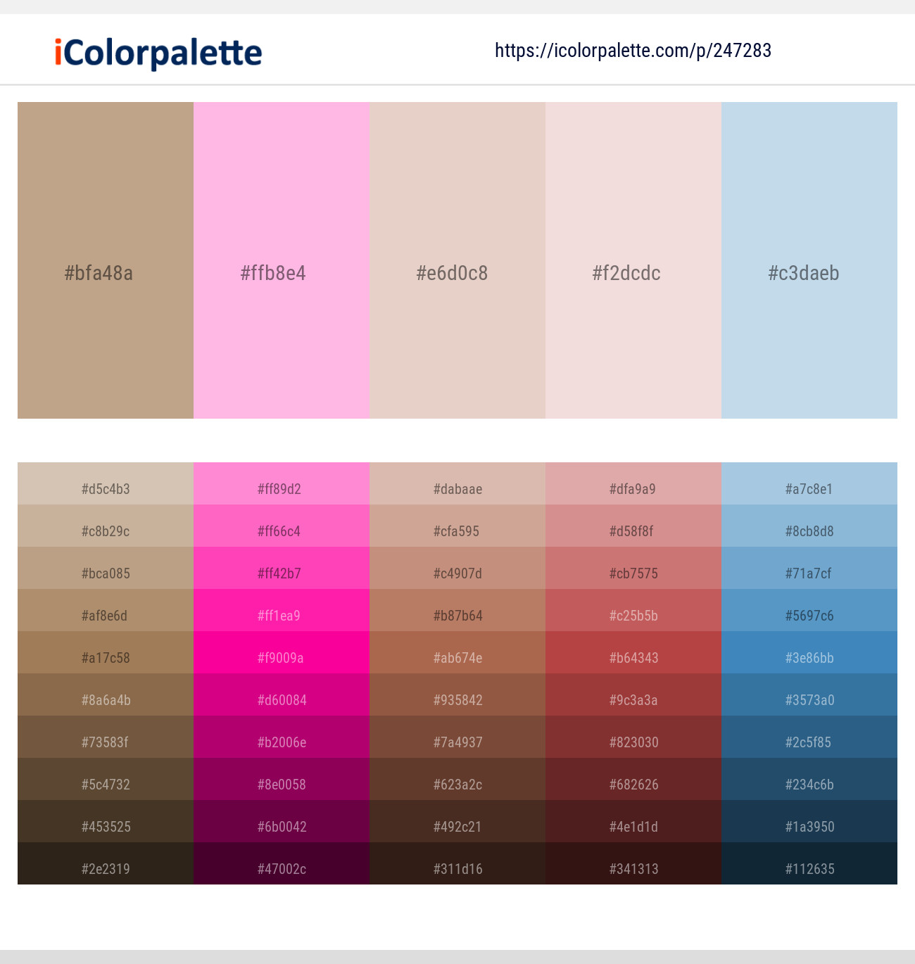 Indian Khaki – Cotton Candy – Dust Storm – Pot Pourri – Spindle Color scheme