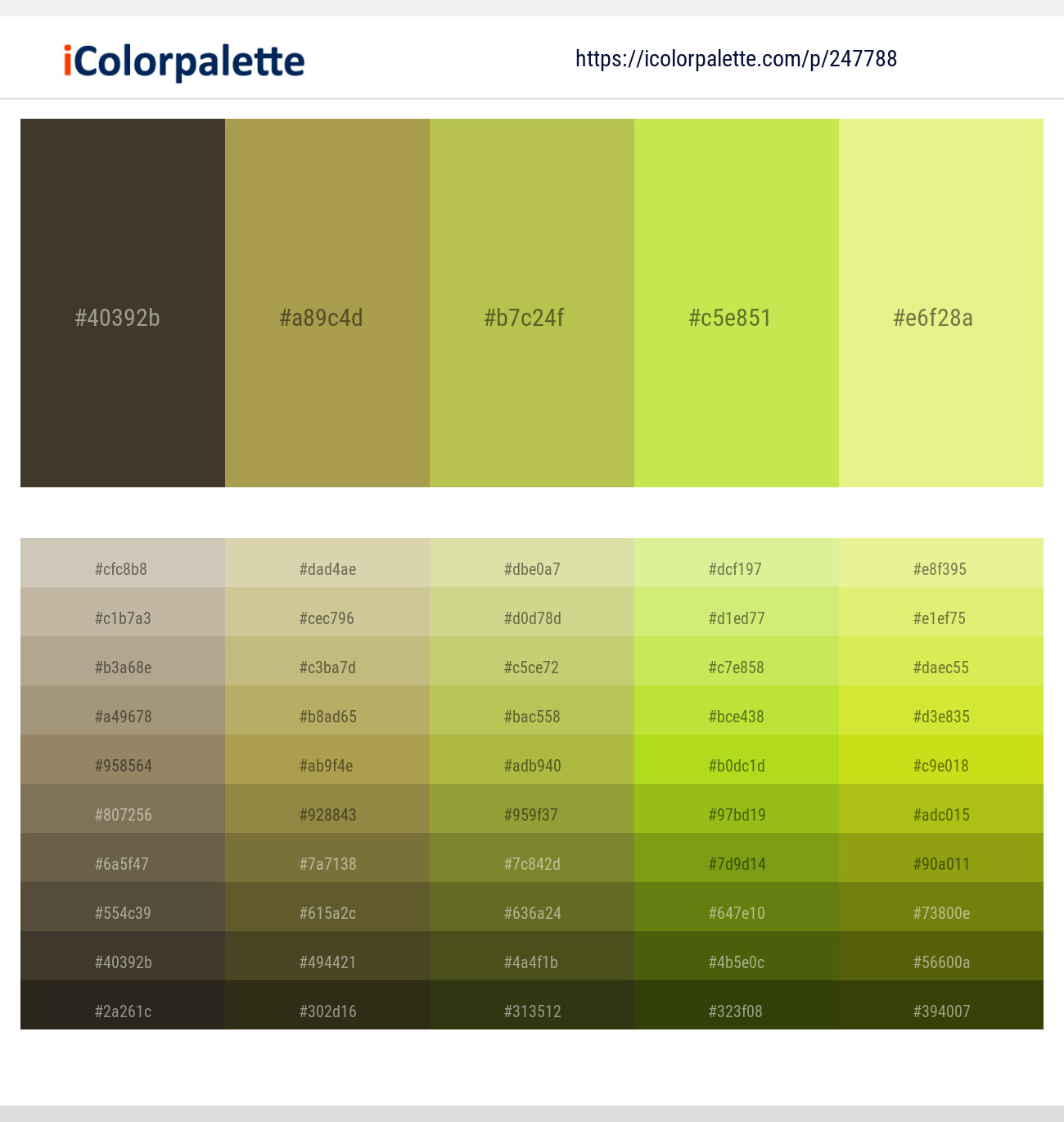 Taupe – Husk – Celery – Conifer – Sahara Sand Color scheme