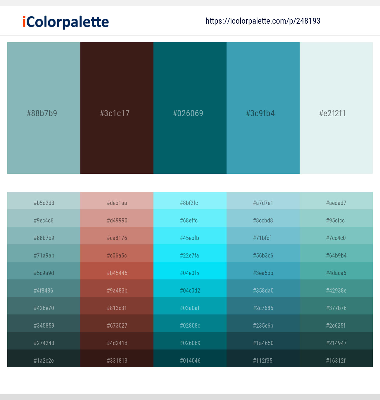 248193Gulf Stream – Tamarind – Blue Stone – Boston Blue – Aqua Squeeze Color scheme
