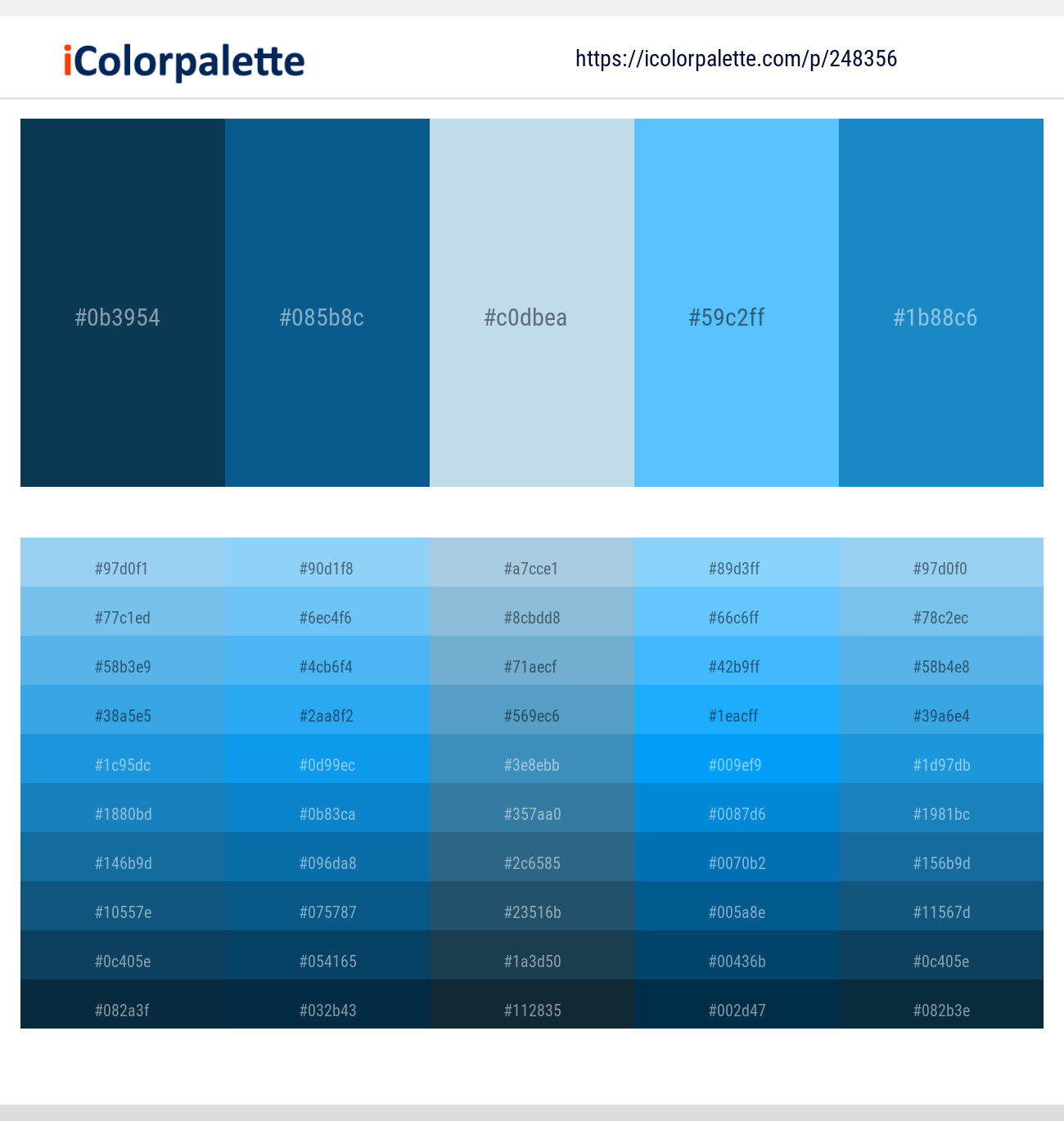 248356Tarawera – Venice Blue – Spindle – Malibu – Curious Blue Color scheme