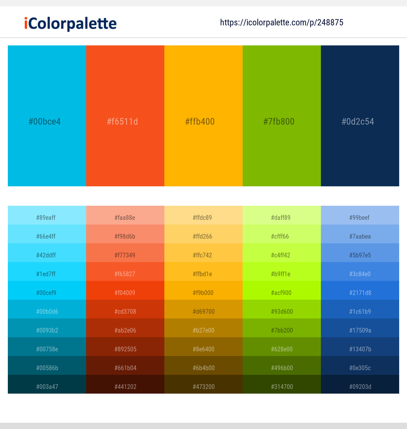 248875366 Bright Color Palettes