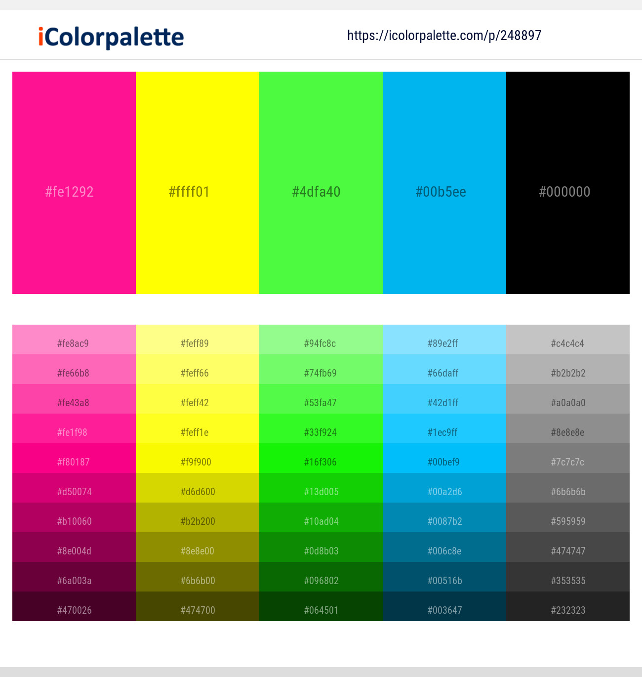 248897366 Bright Color Palettes