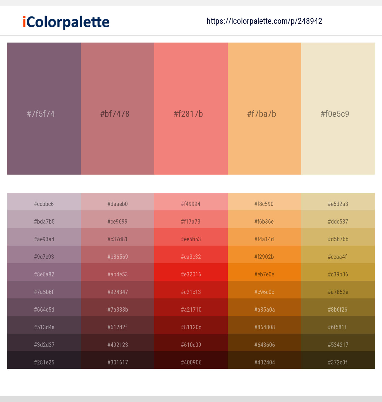 Falcon – Old Rose – Froly – Rajah – Wheatfield Color scheme