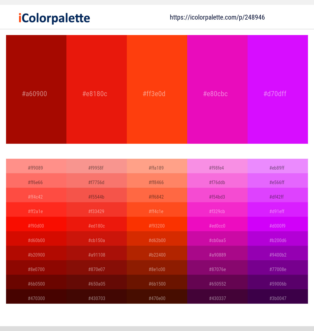 248946366 Bright Color Palettes