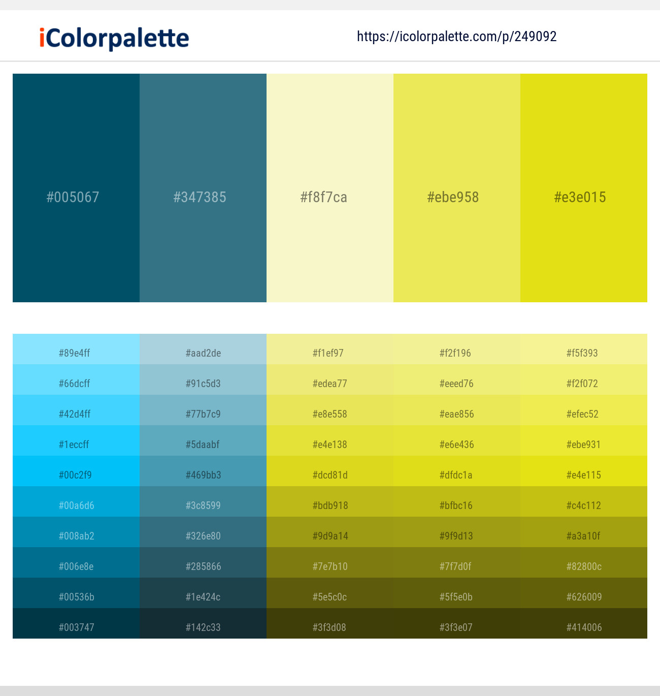 Regal Blue – Paradiso – Citrine White – Confetti – Barberry Color scheme