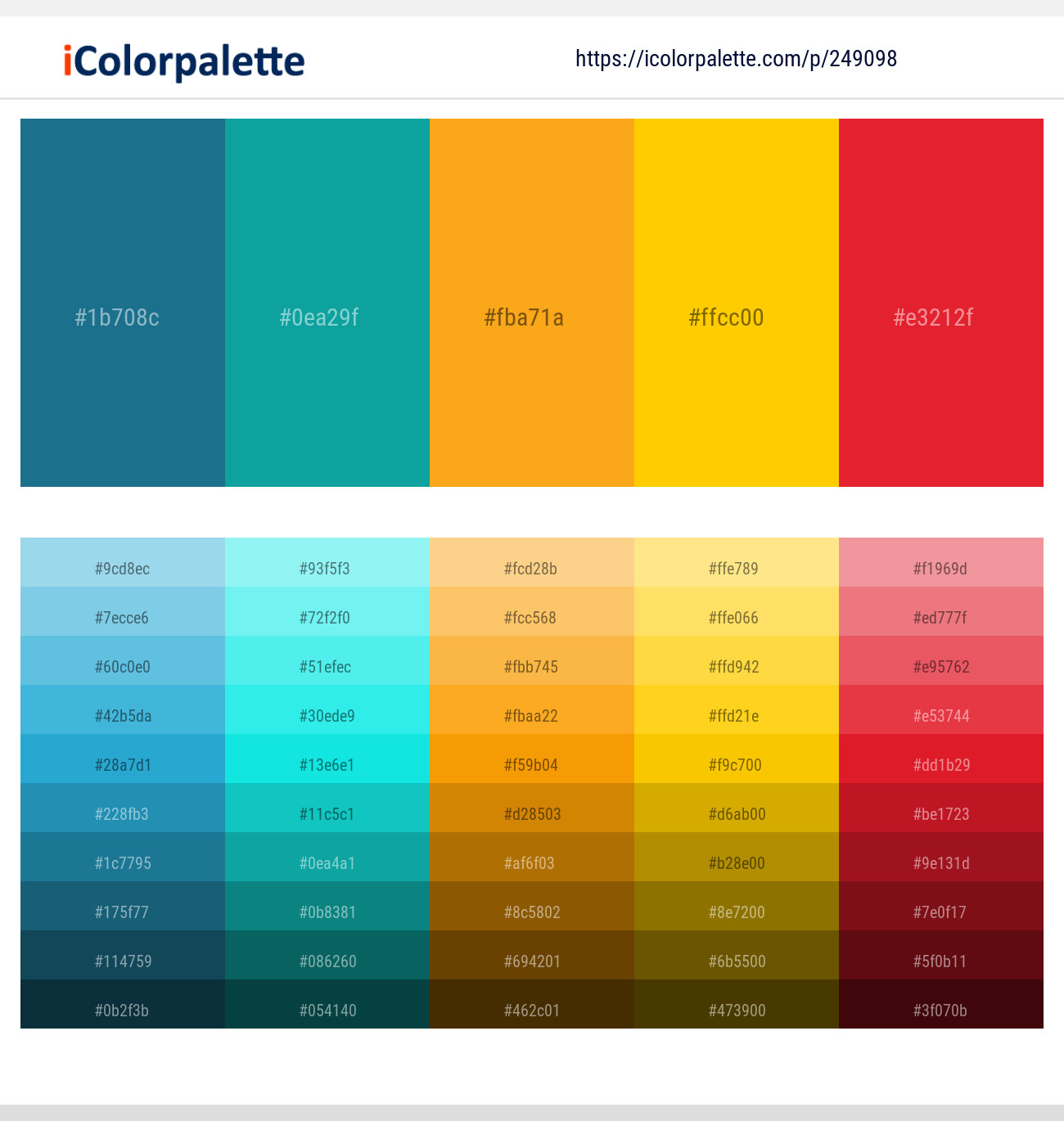 249098366 Bright Color Palettes
