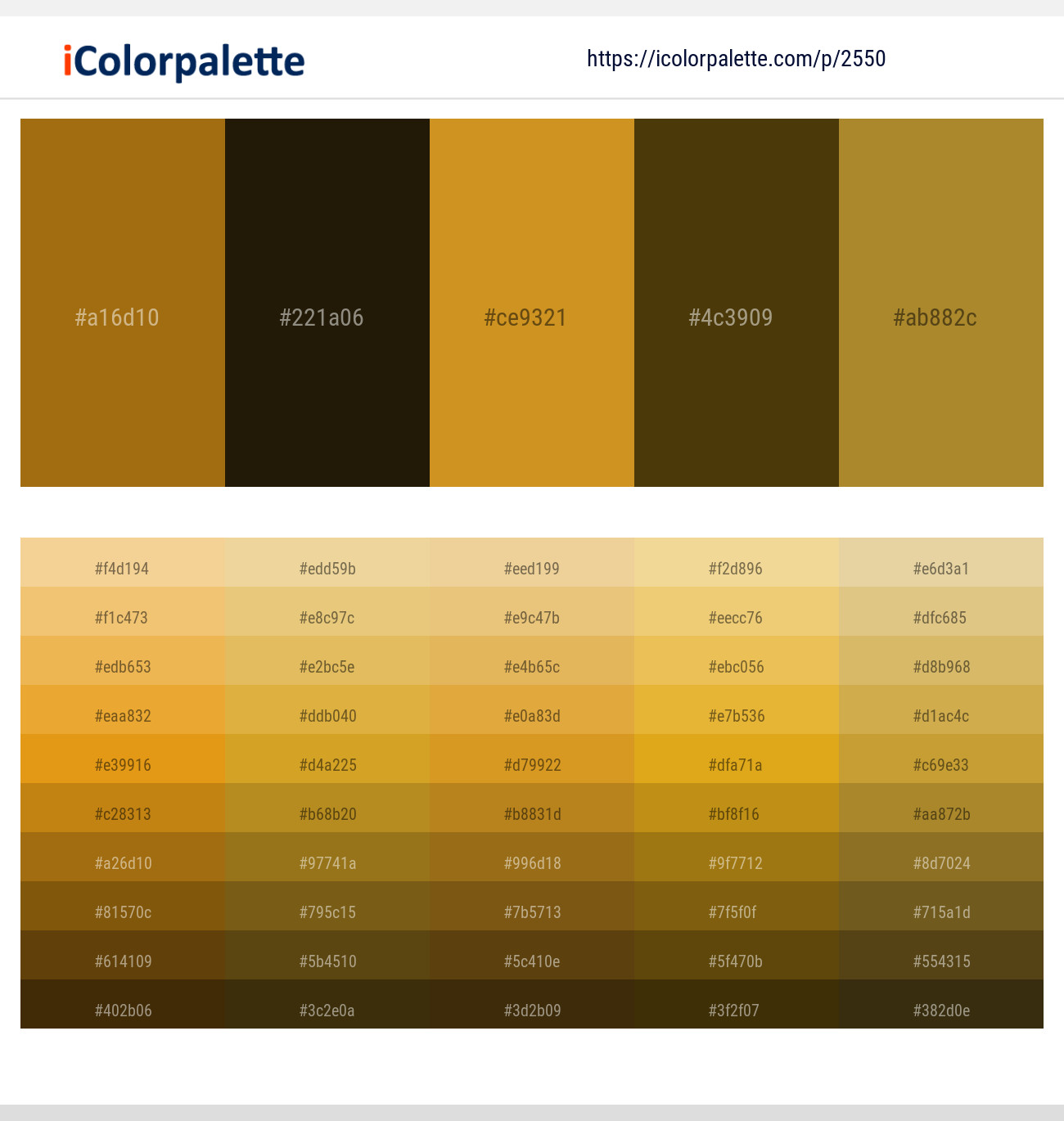 255045 Gold Color Palettes