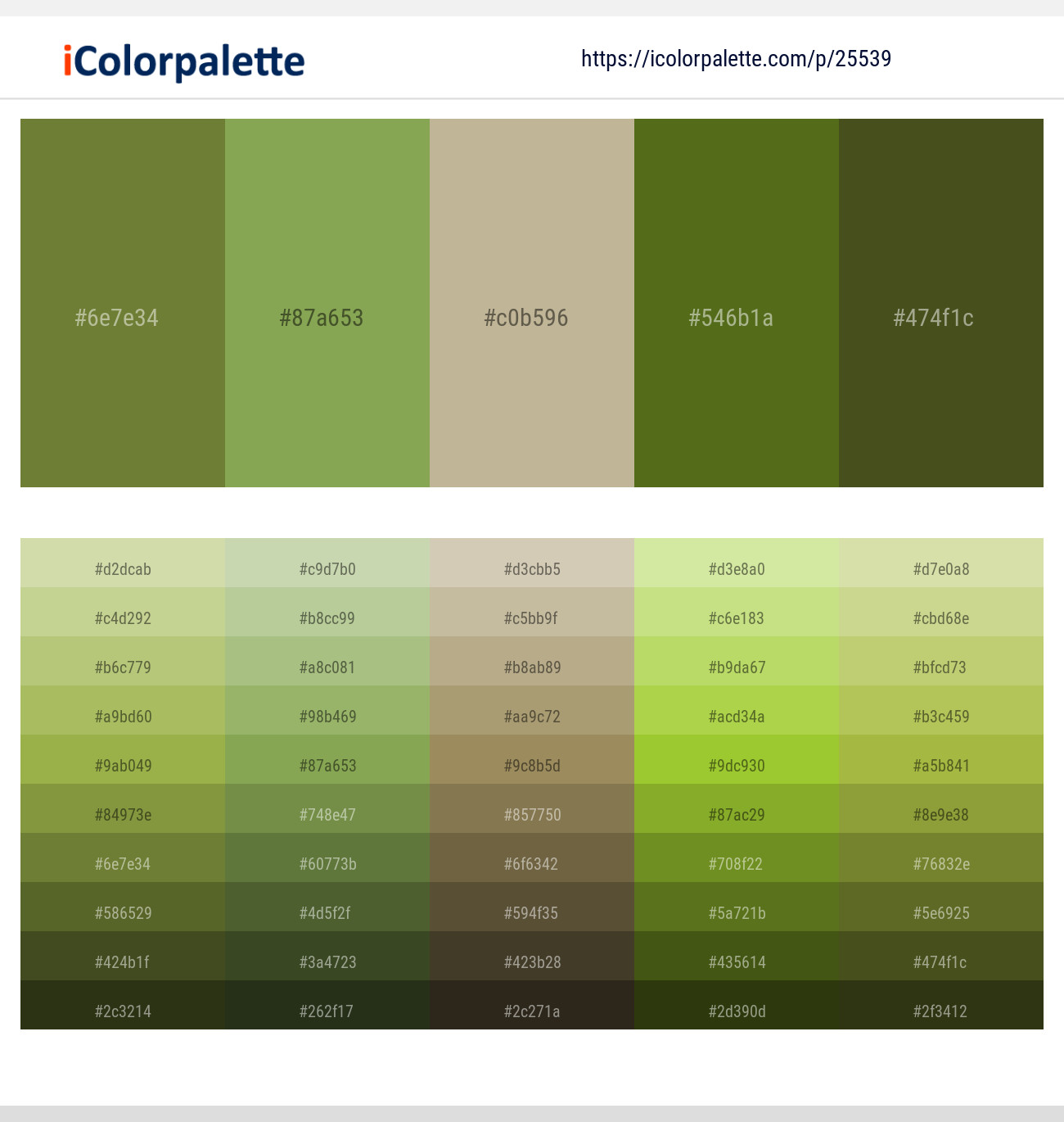 Pesto – Chelsea Cucumber – Indian Khaki – Fern Frond – Thatch Green Color scheme