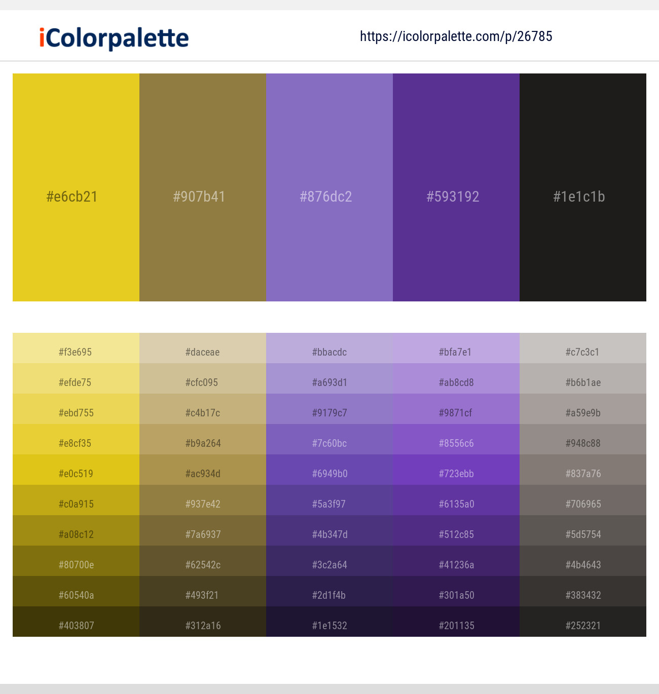 Sunflower – Sycamore – Blue Marguerite – Gigas – Cod Gray Color scheme