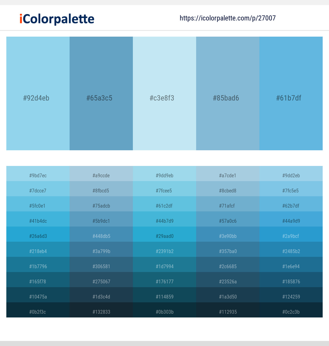 Cornflower – Fountain Blue – Mint Tulip – Half Baked – Viking Color scheme
