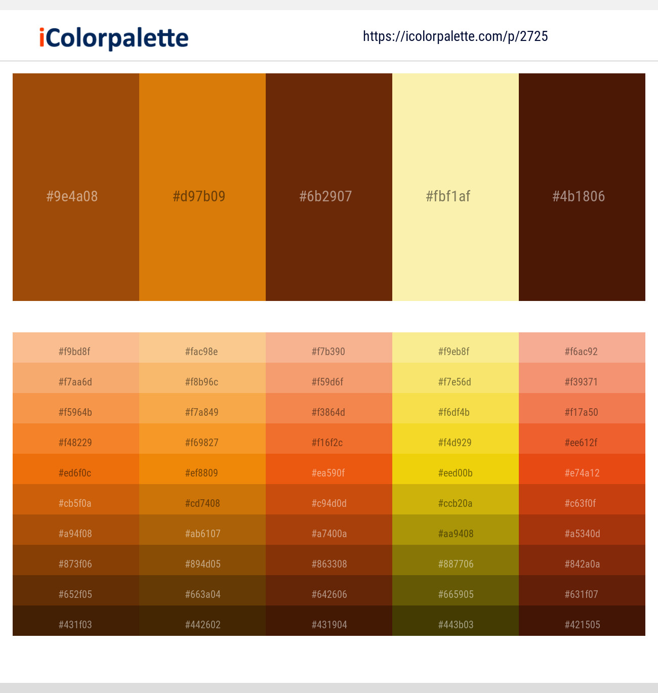272545 Gold Color Palettes