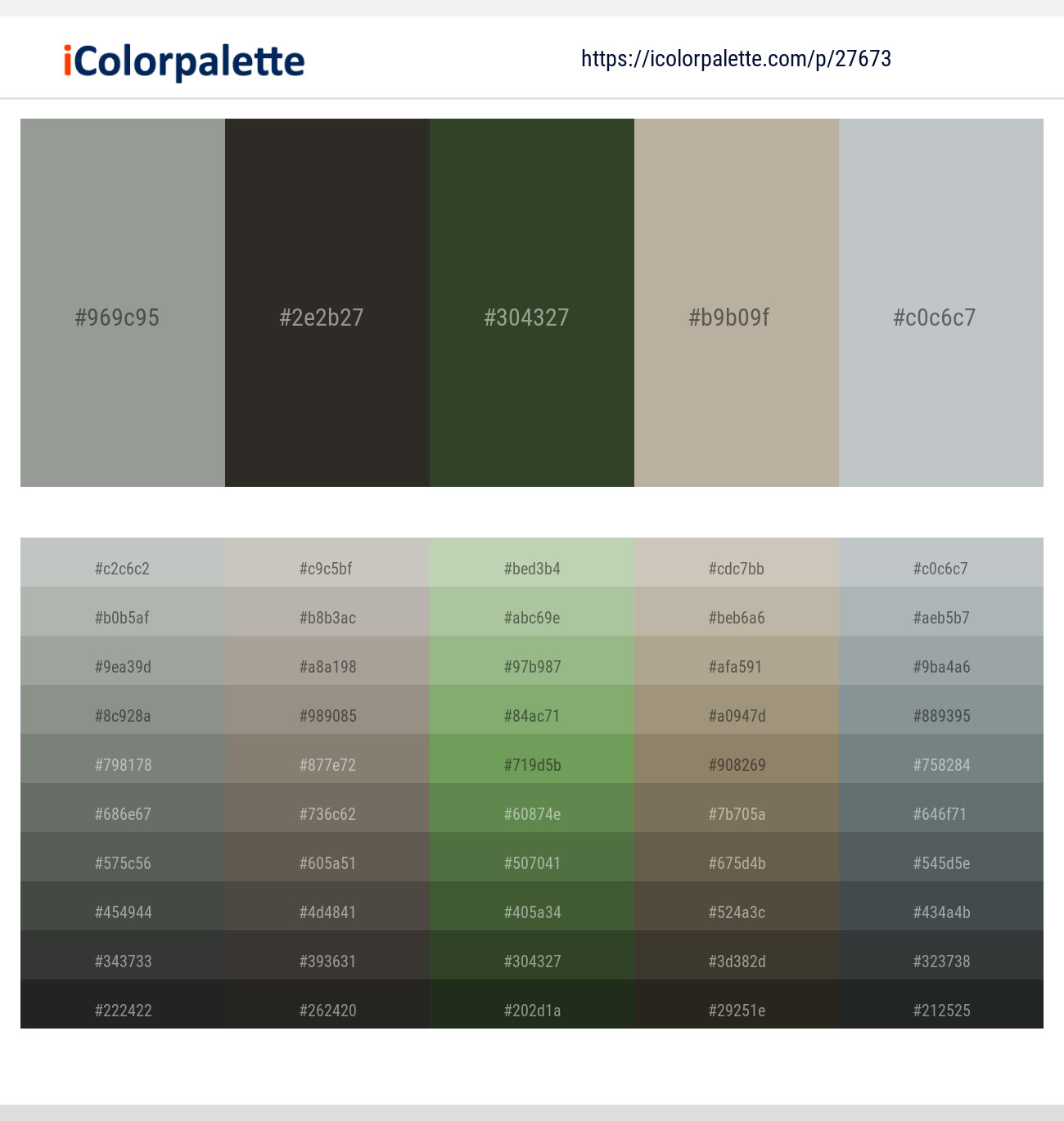 Stack – Dune – Green Kelp – Nomad – Silver Sand Color scheme