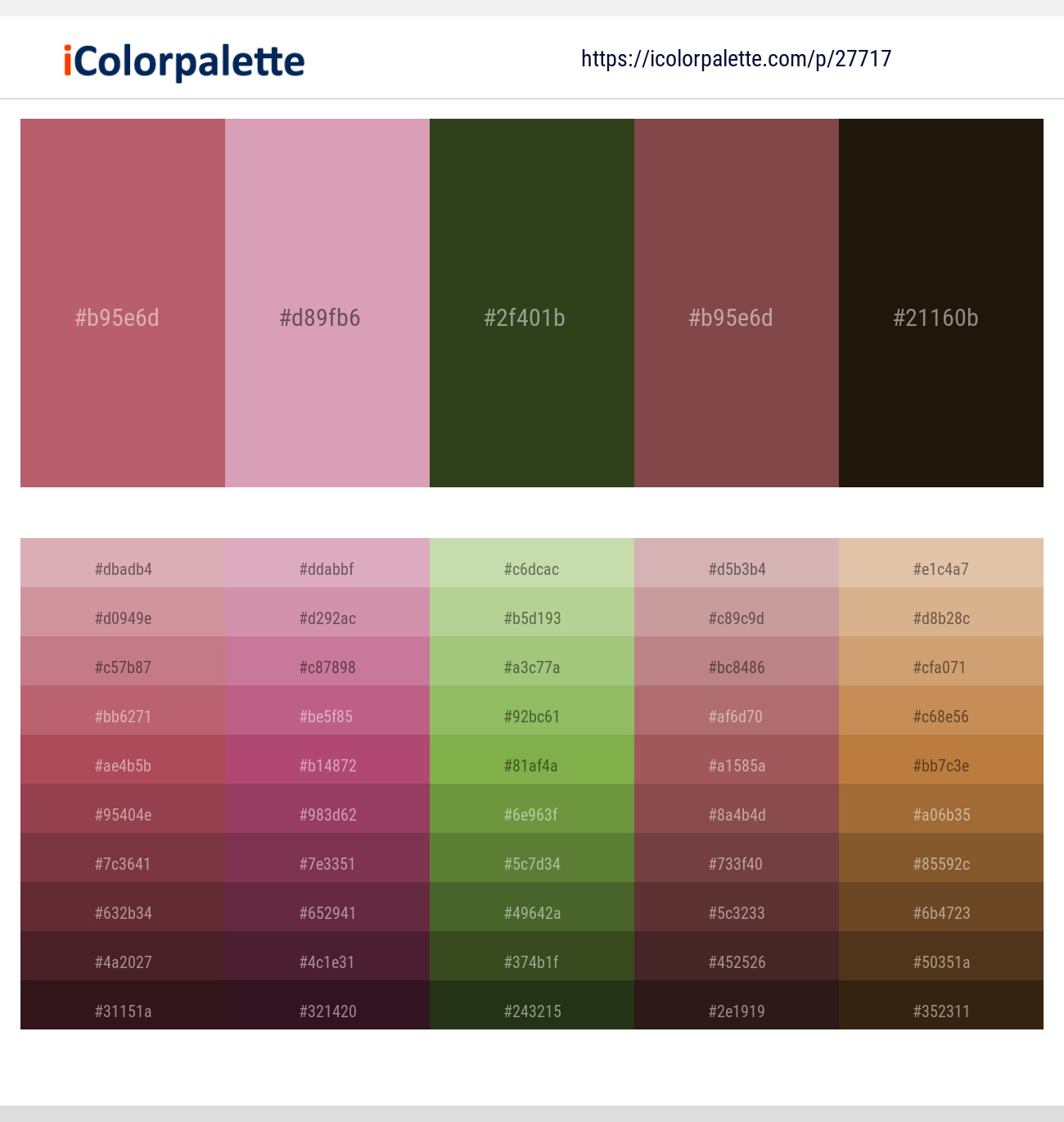 Cadillac – Careys Pink – Mallard – Spicy Mix – Karaka Color scheme