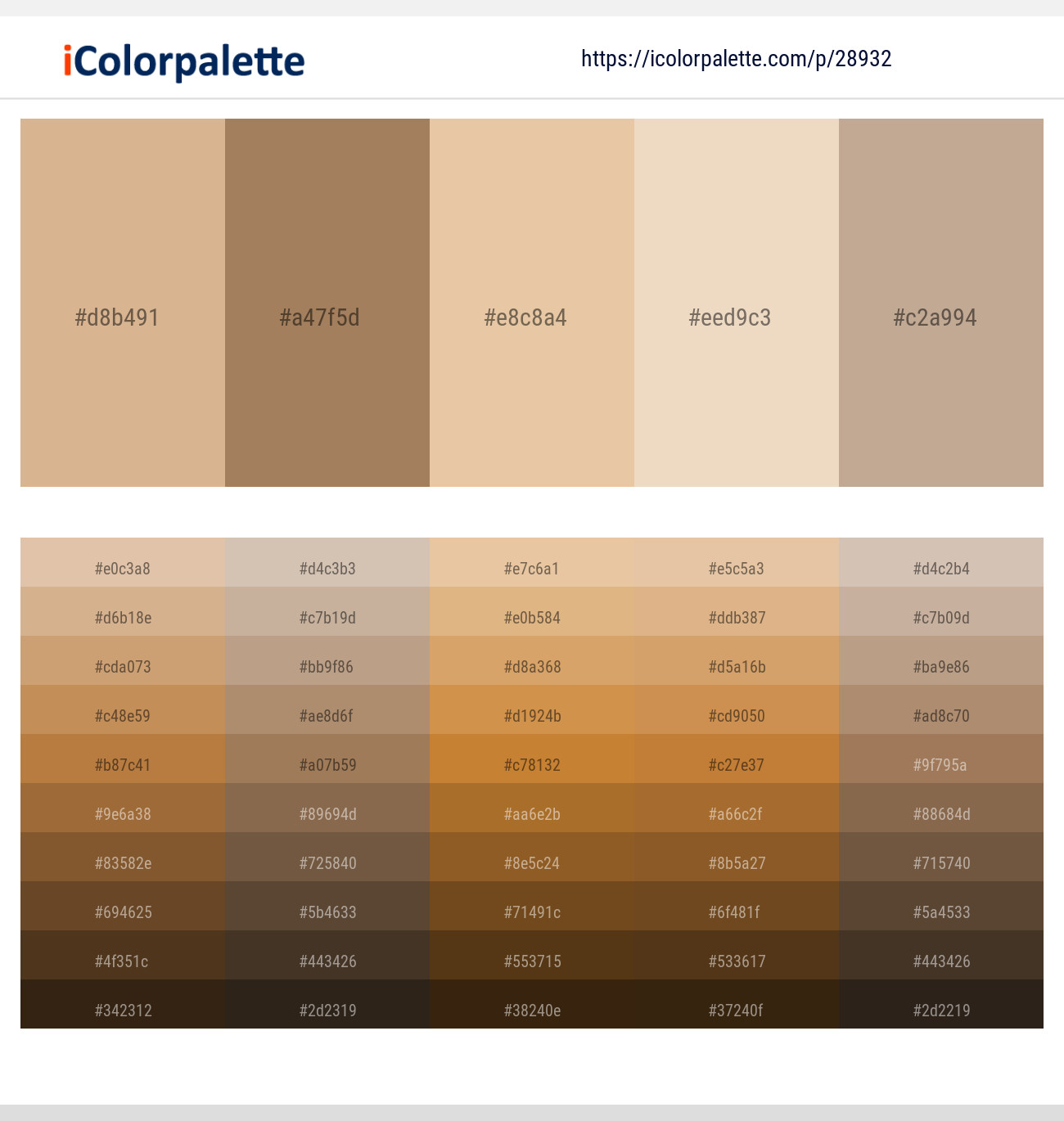 Cameo Barley Corn Cashmere Almond Indian Khaki Color scheme