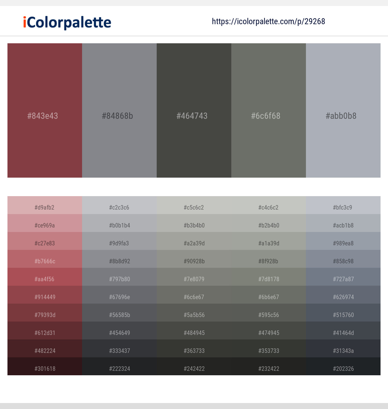 Lotus – Oslo Gray – Fuscous Gray – Storm Dust – Aluminium Color scheme