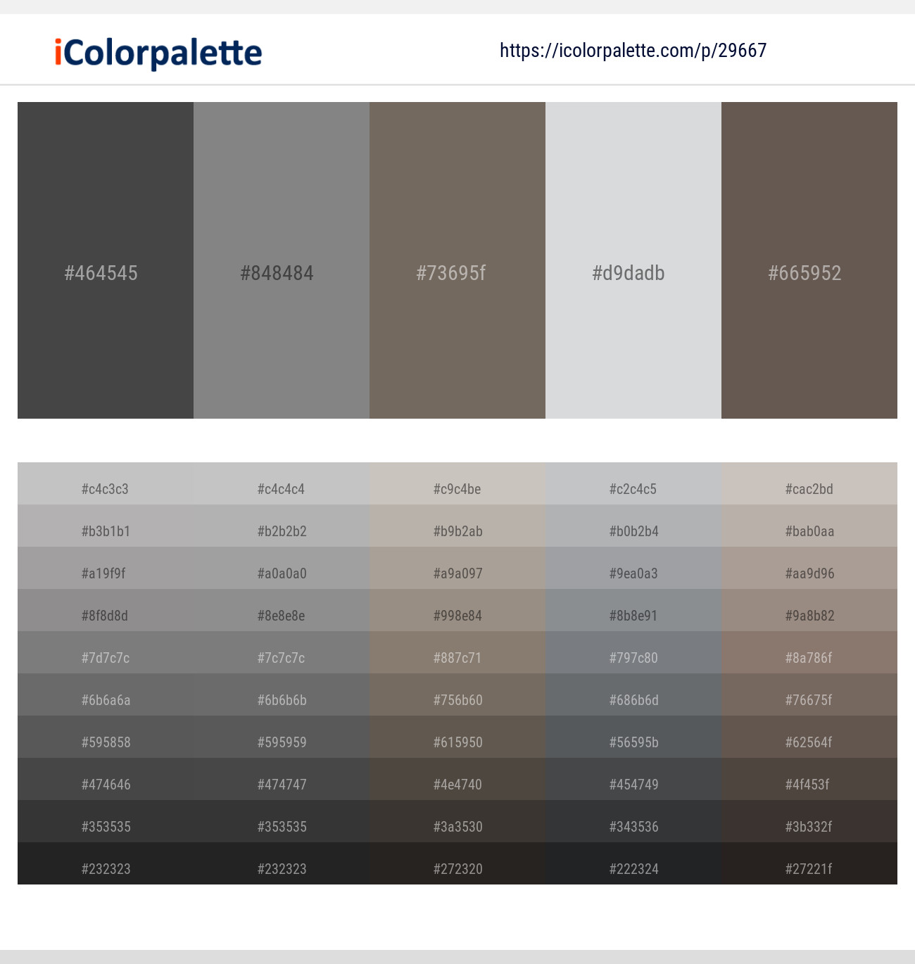2 Latest Color Schemes with Gray And Iron Color tone combinations