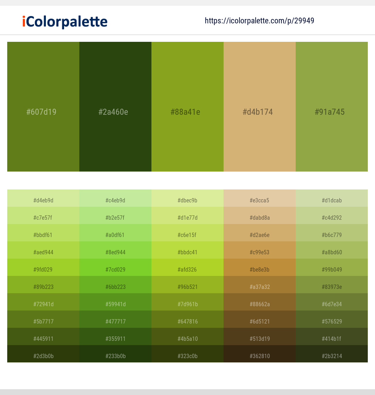 Vida Loca – Green House – Citron – Whiskey – Sushi Color scheme