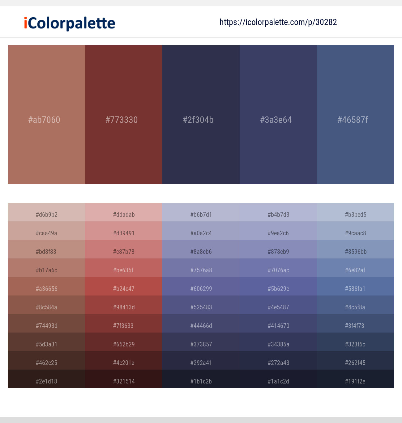 Coral Tree – Old Copper – Martinique – Fiord – East Bay Color scheme