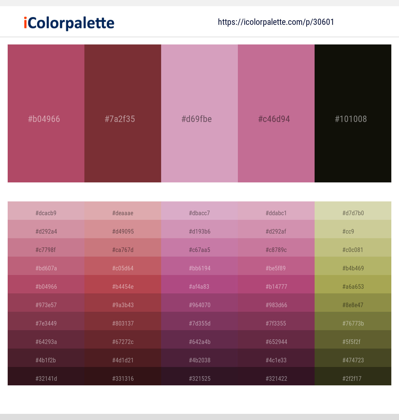 Cadillac – Solid Pink – Careys Pink – Hopbush – Marshland Color scheme