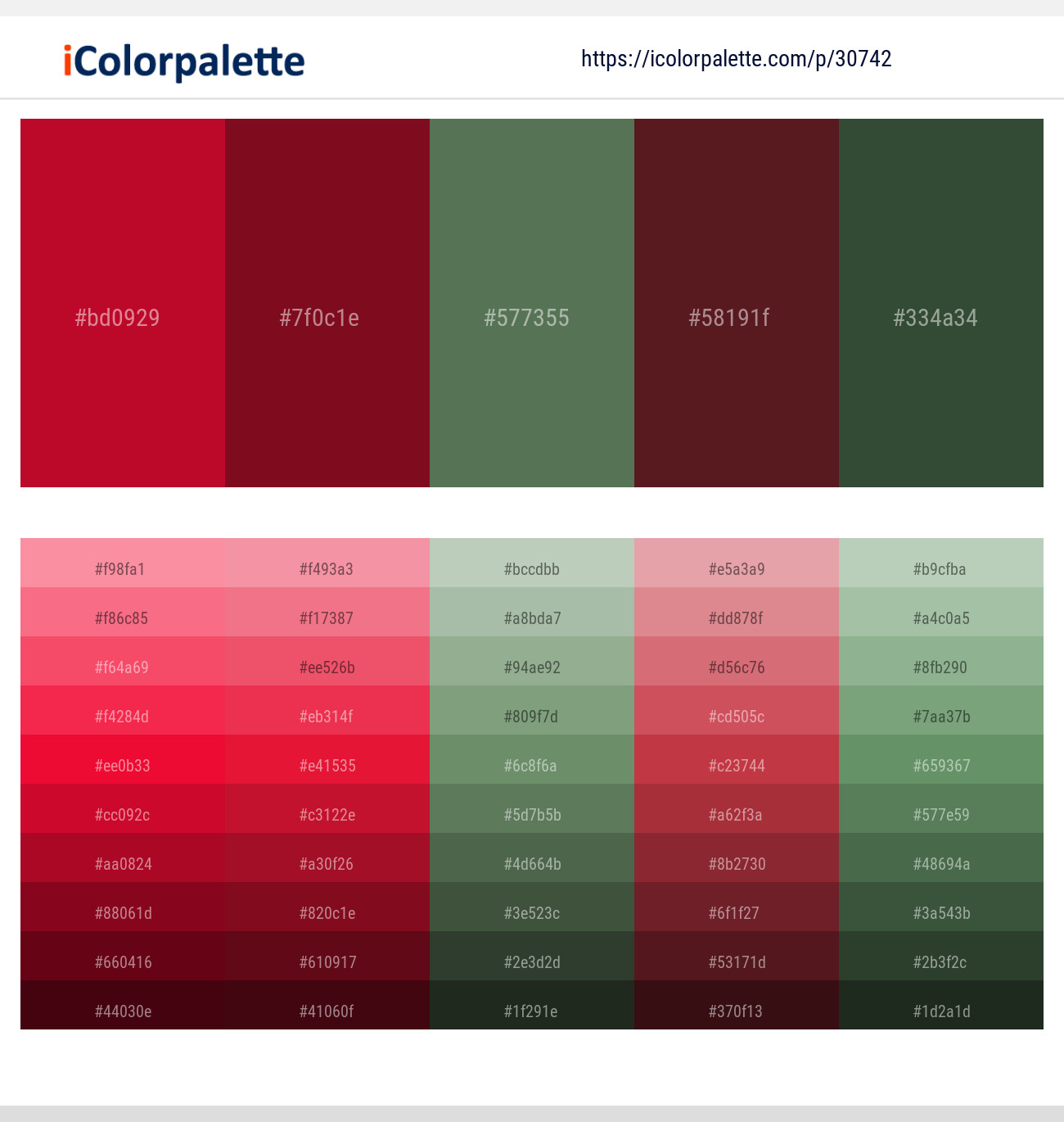 Shiraz – Monarch – Cactus – Espresso – Tom Thumb Color scheme