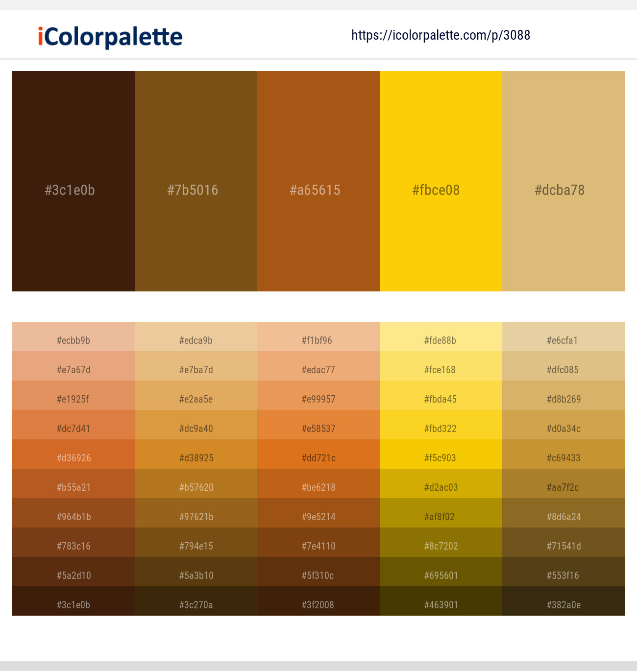 308845 Gold Color Palettes