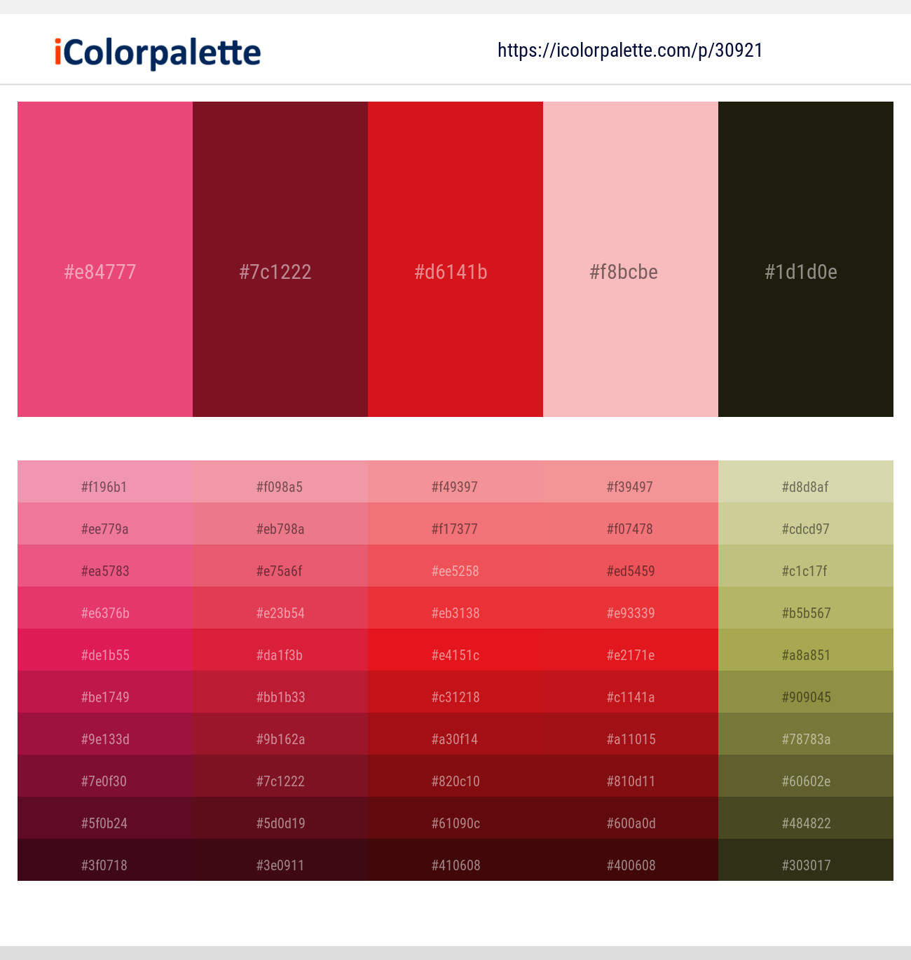Mandy – Falu Red – Crimson – Illusion – Eternity Color scheme