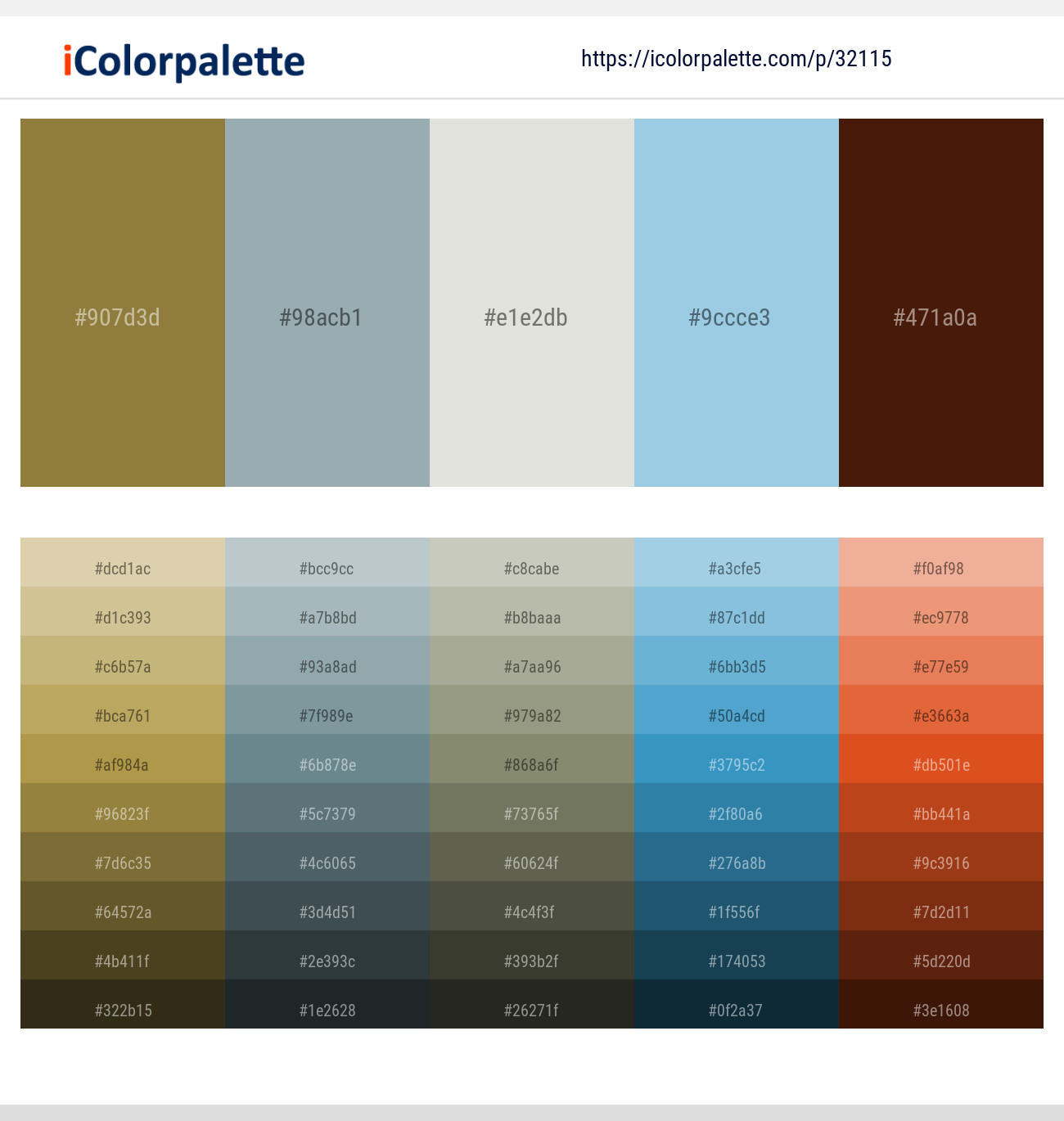 Sycamore – Gull Gray – Quill Gray – Regent St Blue – Van Cleef Color scheme