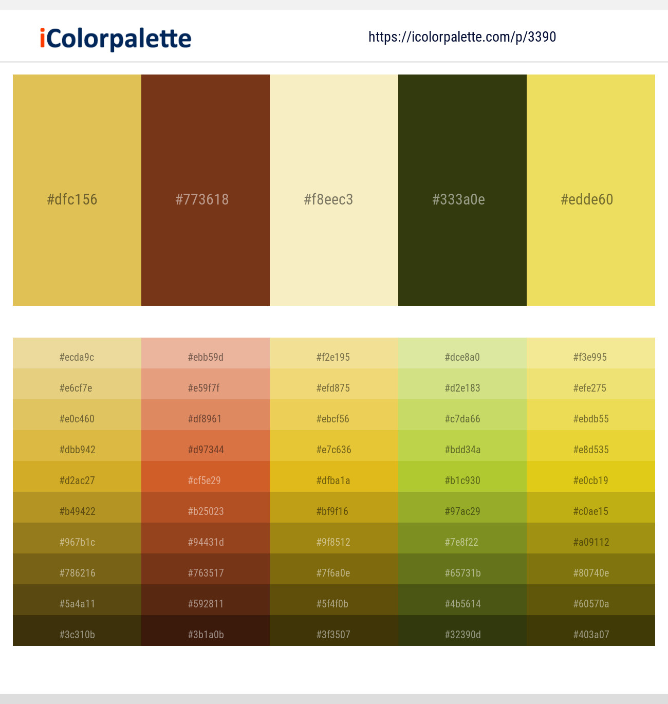 Equator – Mocha – Givry – Waiouru – Confetti Color scheme