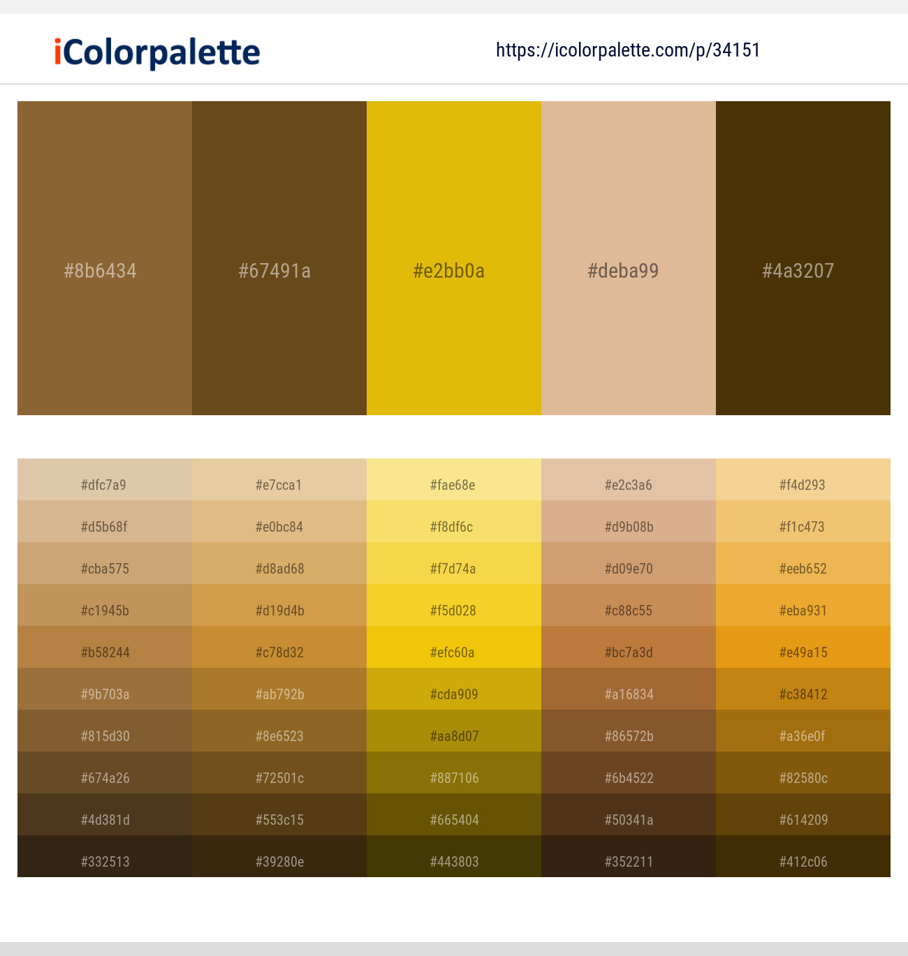 Potters Clay – West Coast – Galliano – Brandy – Deep Bronze Color scheme