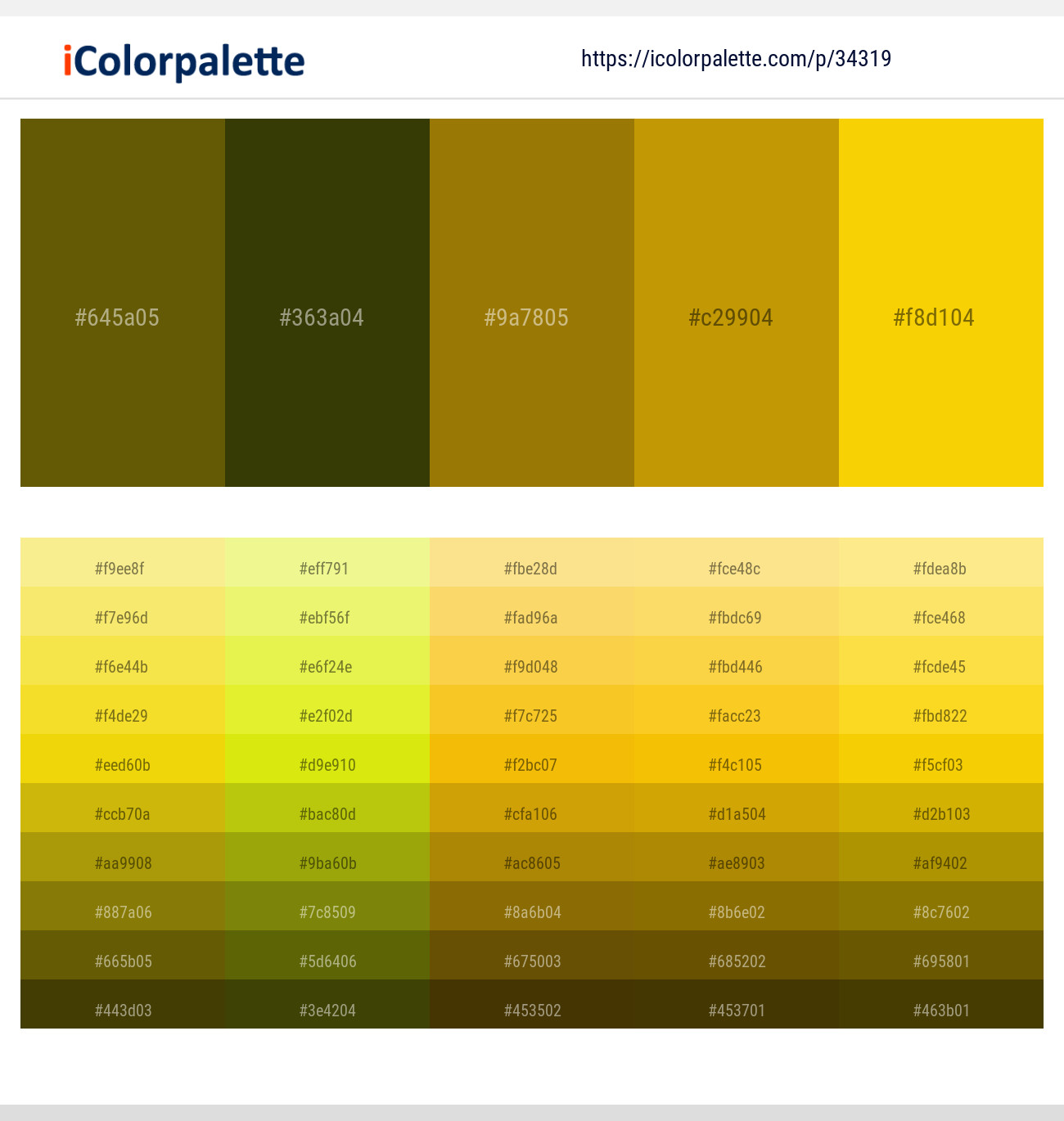 3431945 Gold Color Palettes