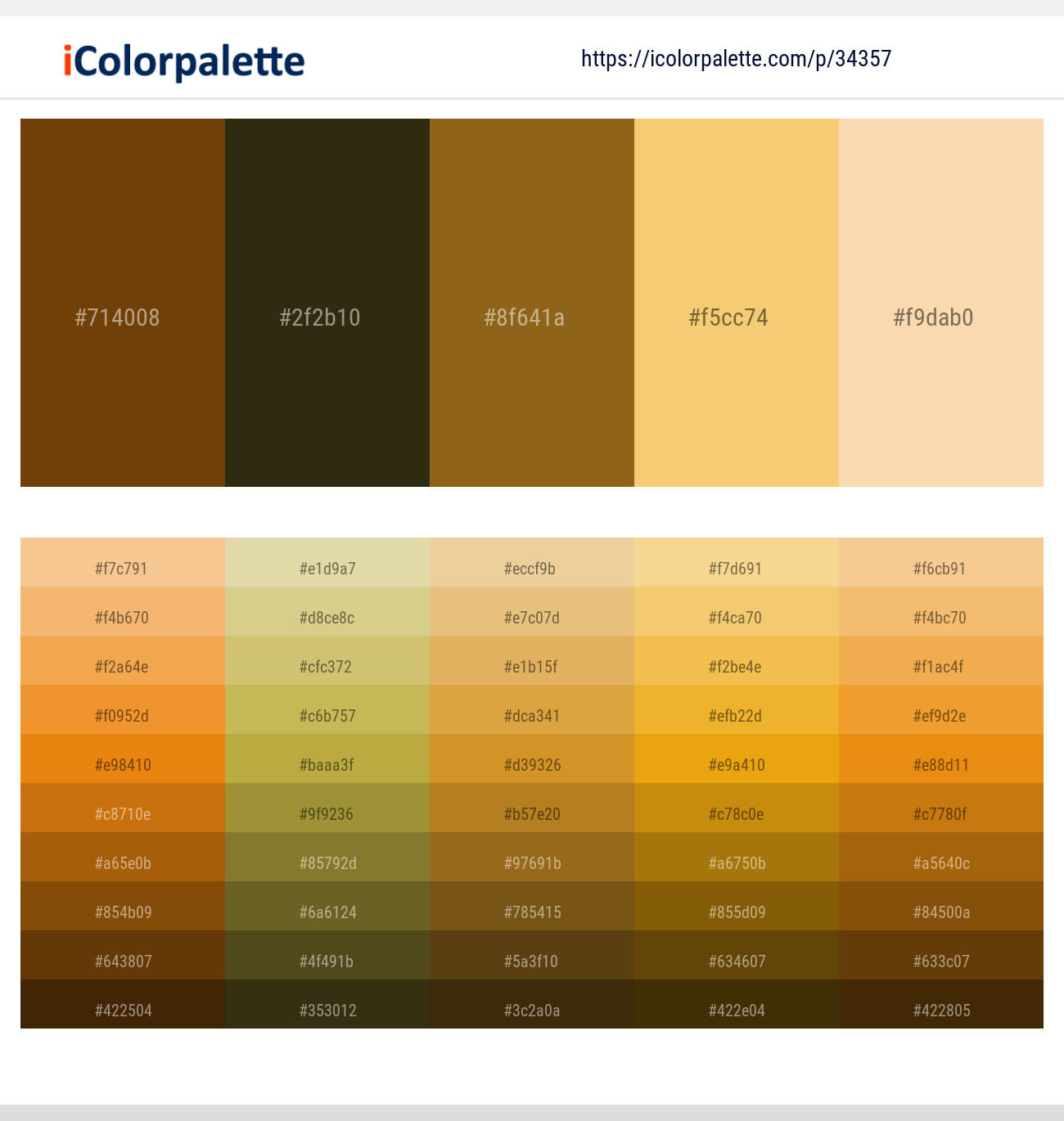 Antique Bronze – Woodrush – Rope – Rajah – Peach Yellow Color scheme