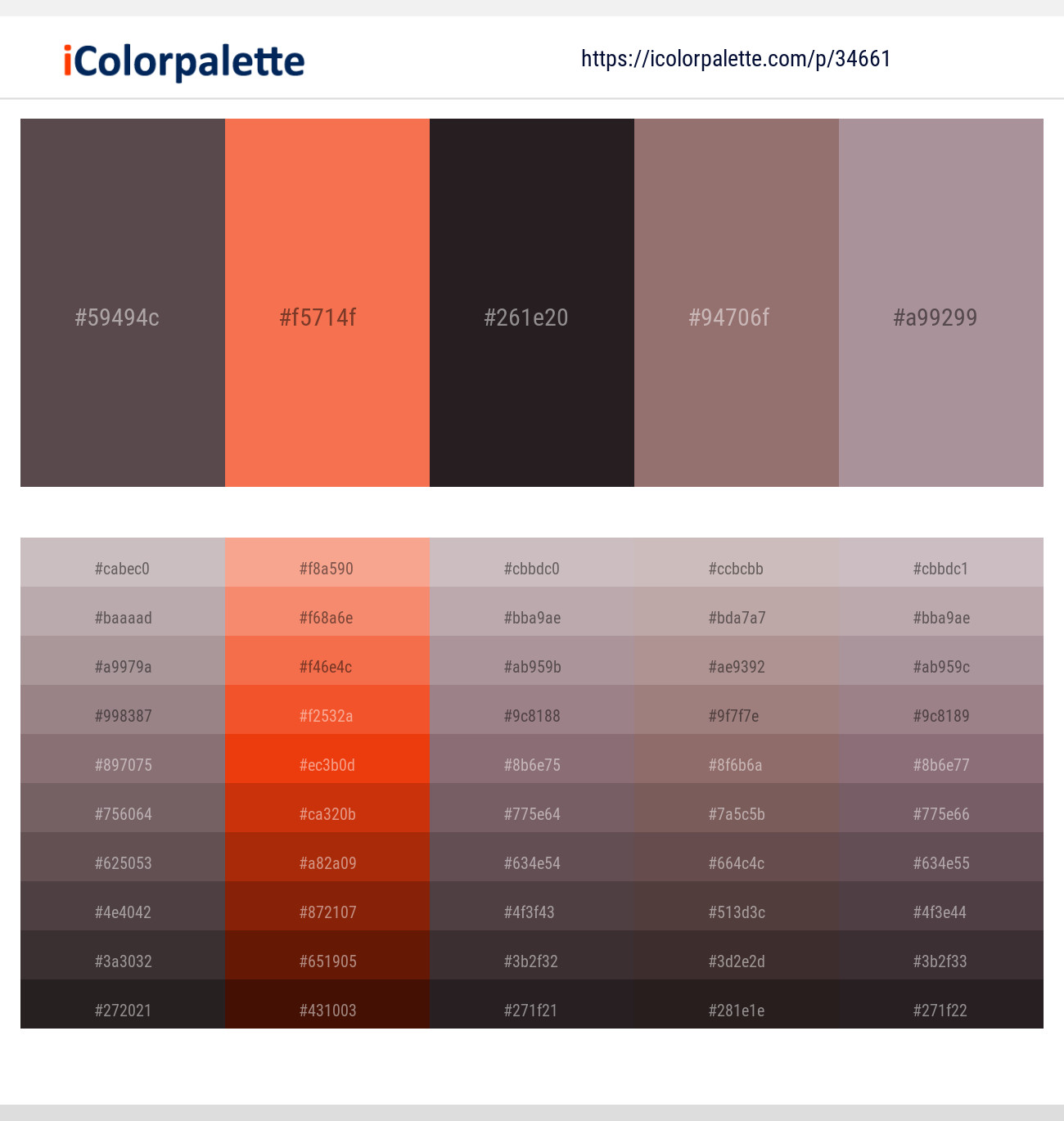 Don Juan – Carnation – Thunder – Opium – Dusty Gray Color scheme