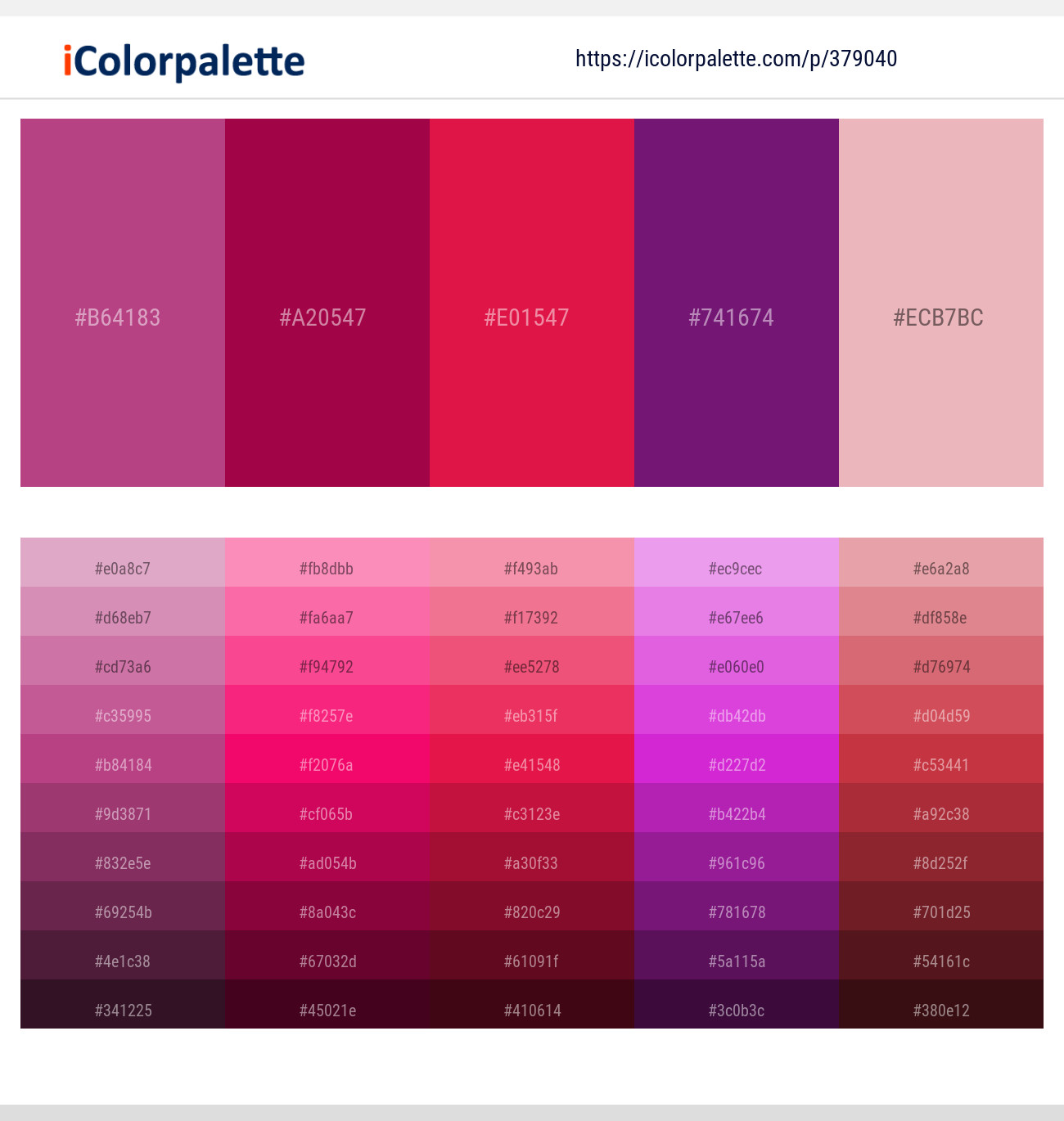 Mulberry – Lipstick – Crimson – Disco – Beauty Bush Color scheme