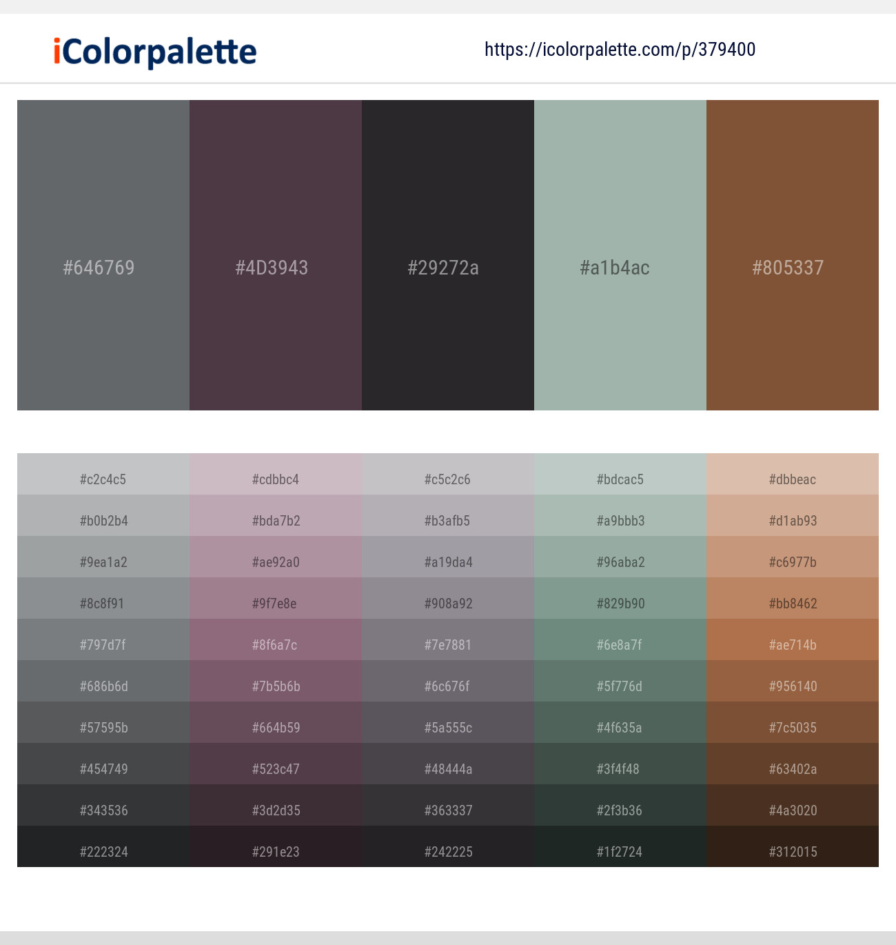 Nevada – Matterhorn – Baltic Sea – Edward – Potters Clay Color scheme ...