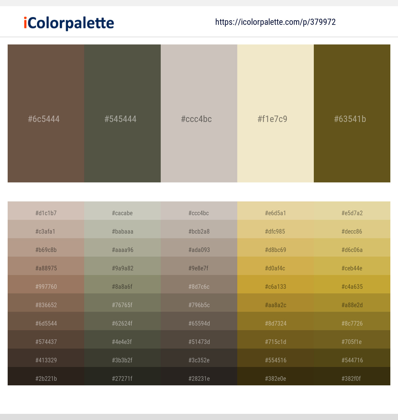 Tobacco Brown – Fuscous Gray – Silver Rust – Wheatfield – West Coast Color scheme
