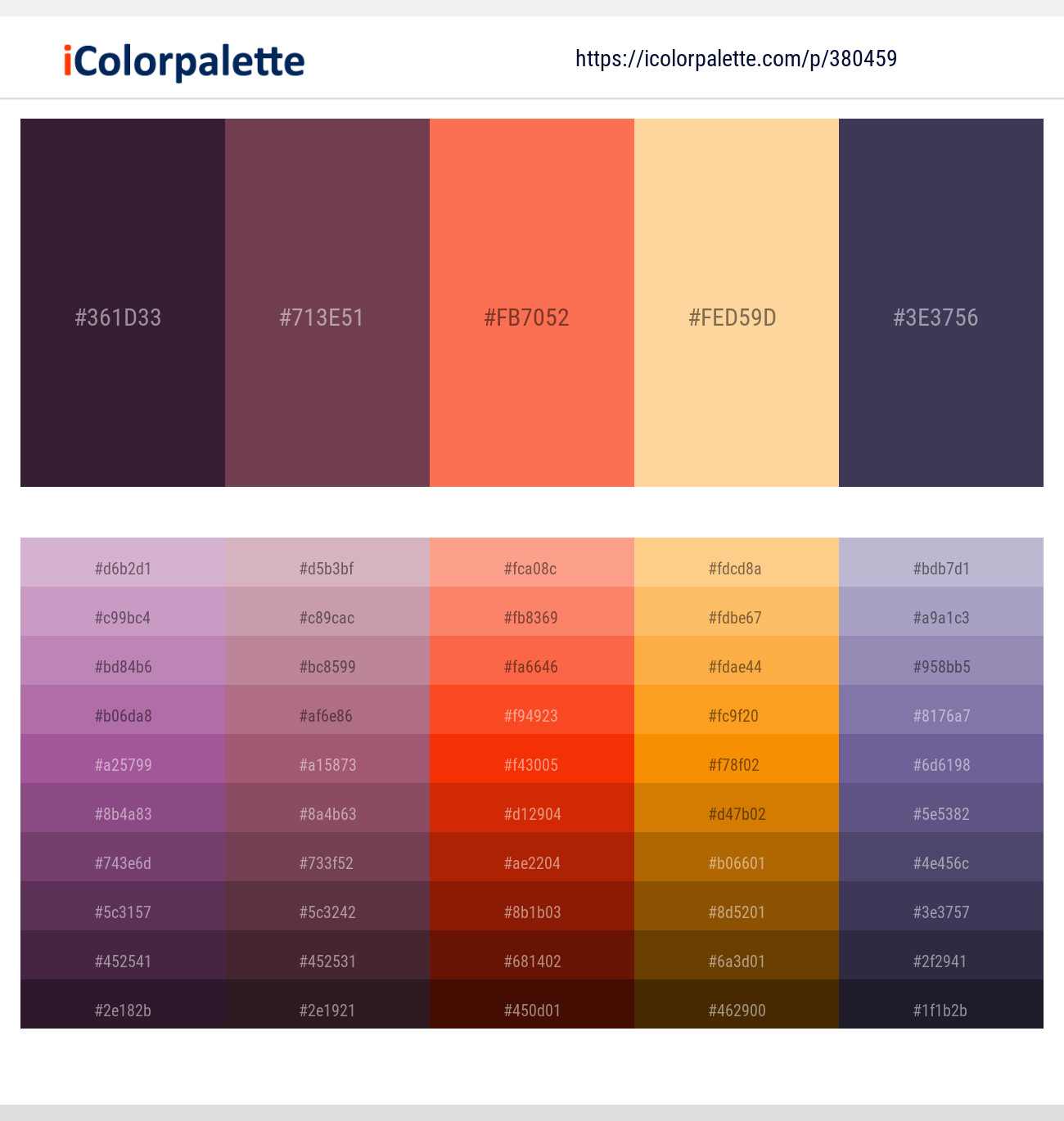 Livid Brown – Cosmic – Persimmon – Peach Orange – Martinique Color scheme