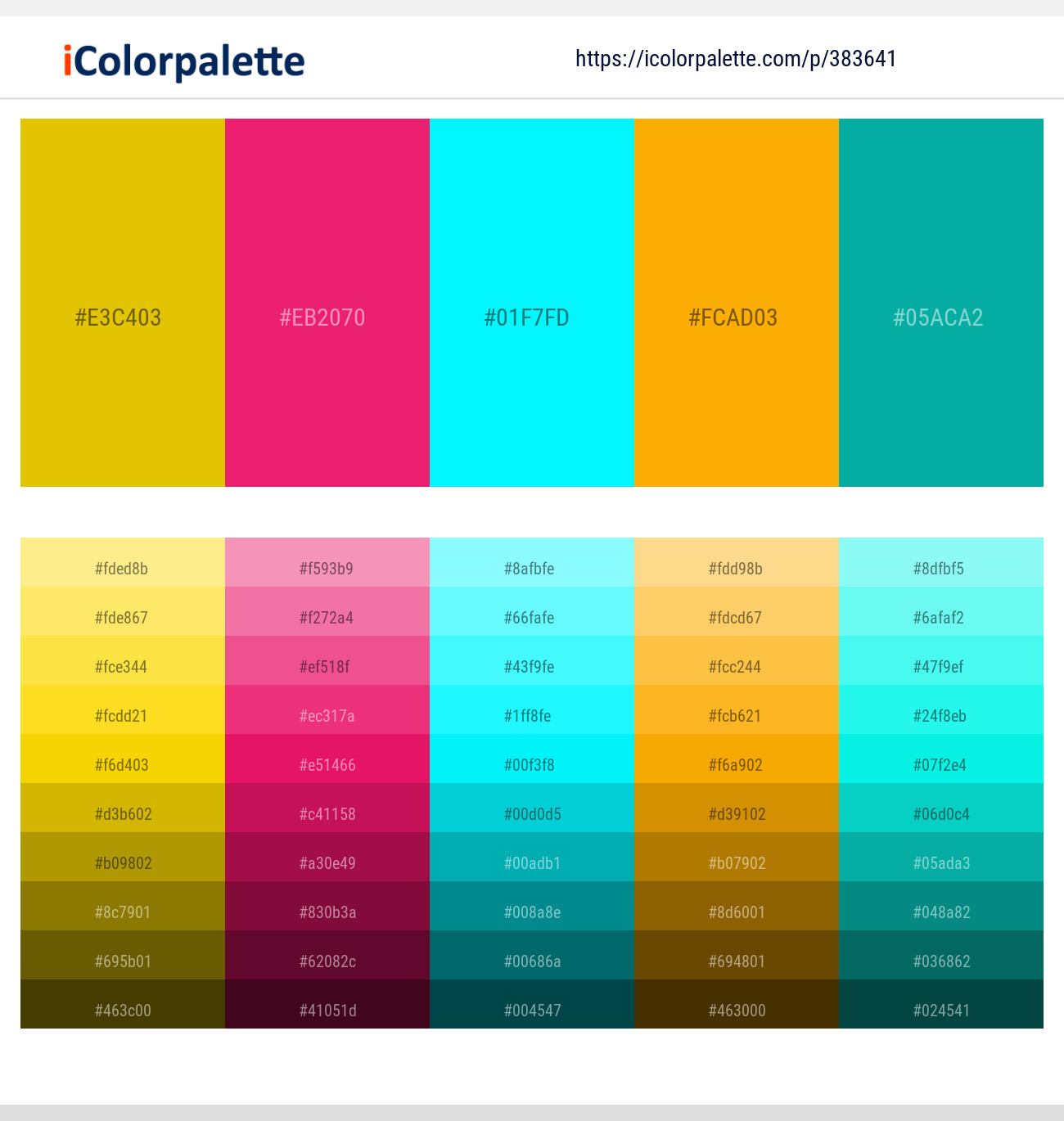 383641366 Bright Color Palettes