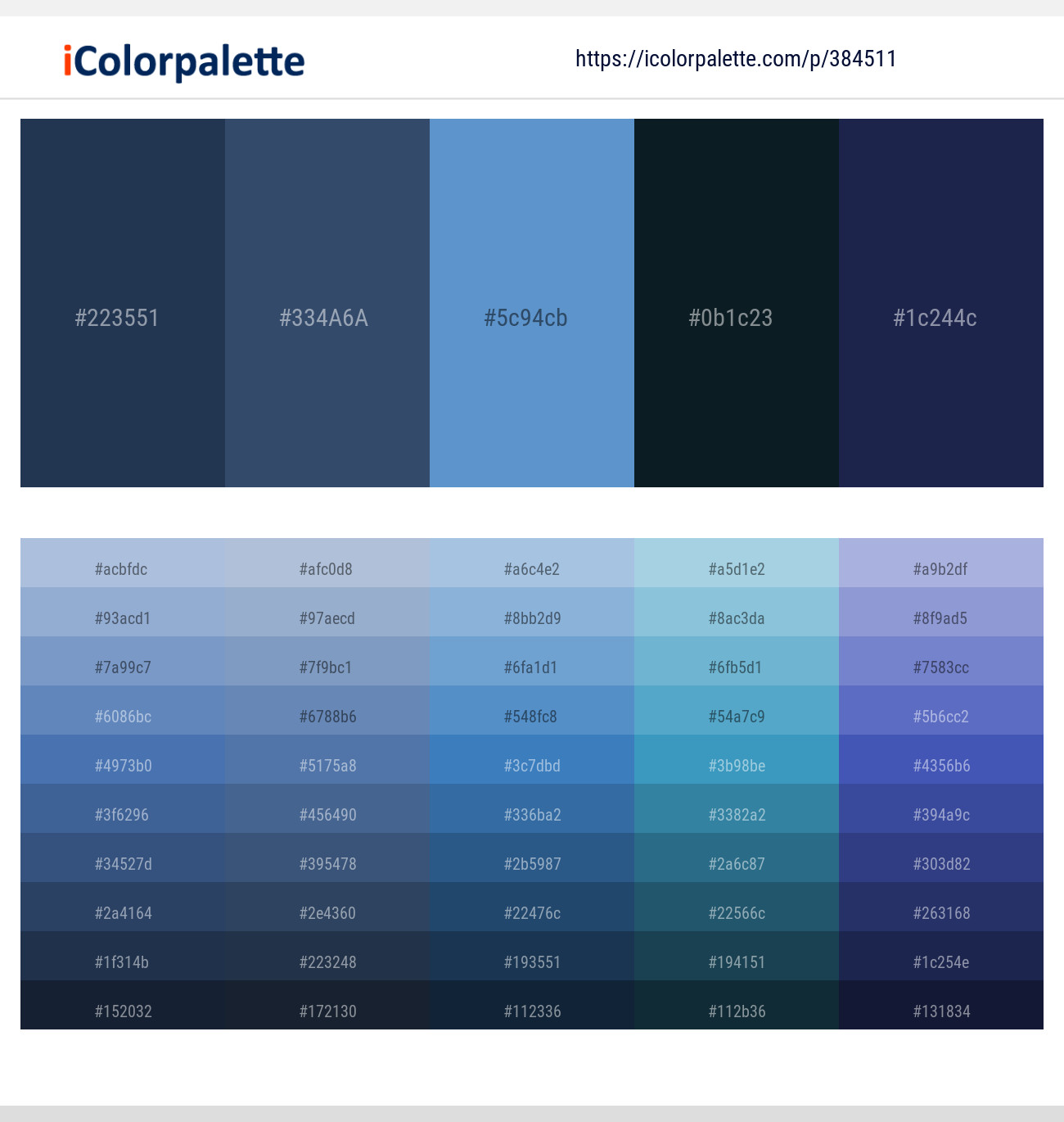 Cloud Burst – San Juan – Danube – Firefly – Cloud Burst Color scheme