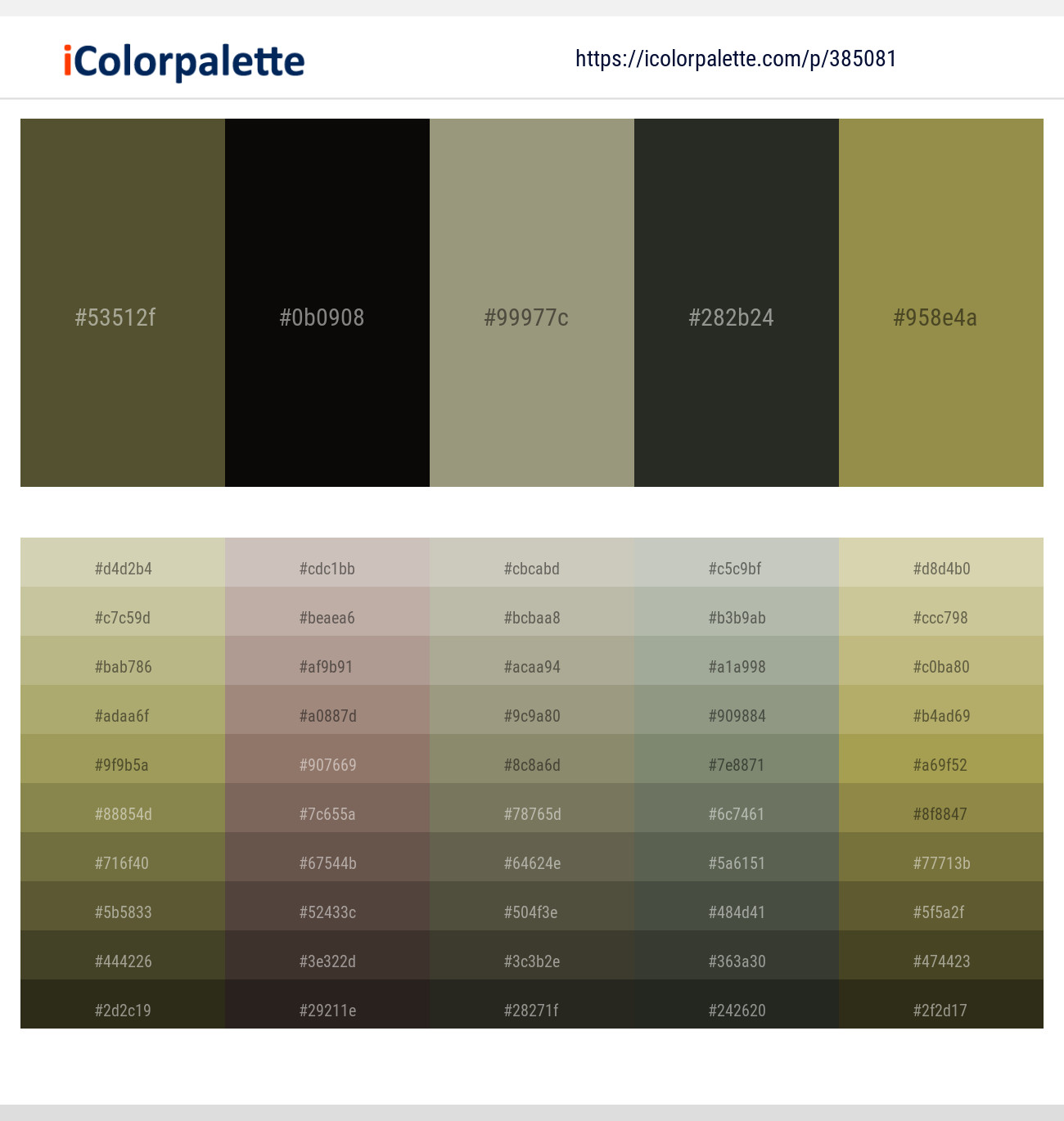Verdigris – Cod Gray – Gurkha – Heavy Metal – Barley Corn Color scheme
