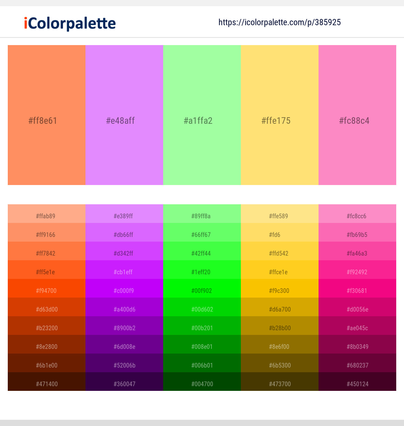 385925366 Bright Color Palettes
