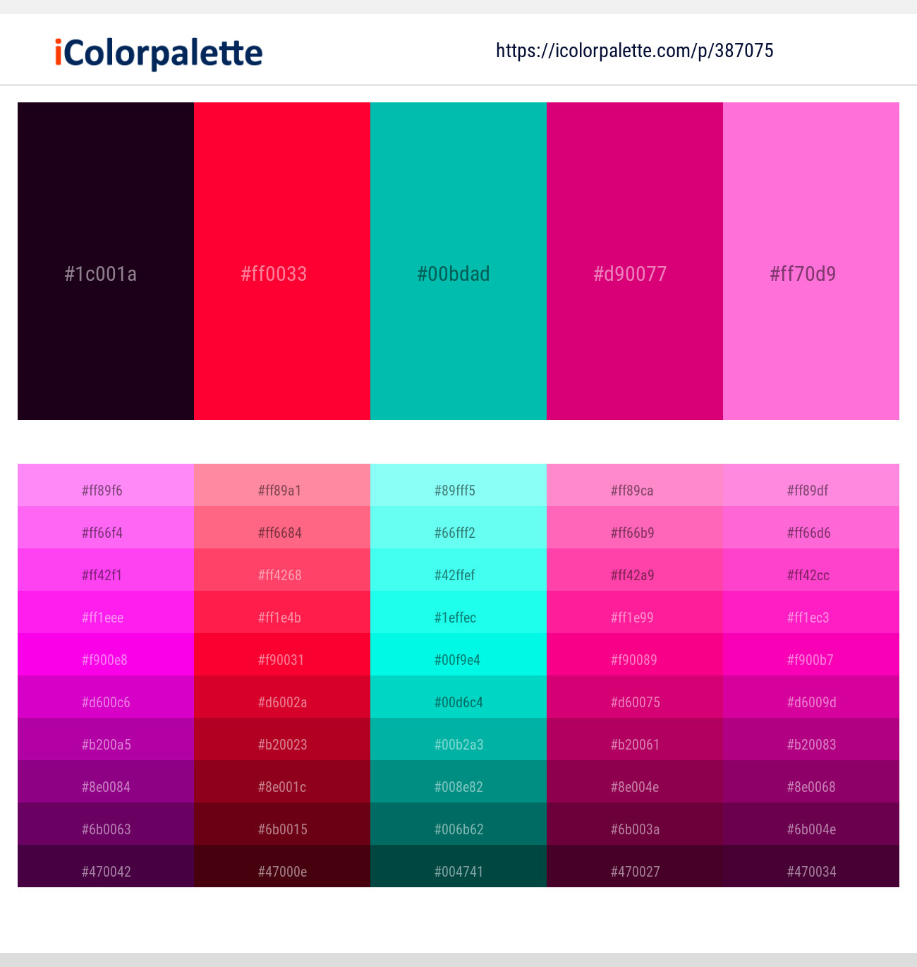 387075366 Bright Color Palettes